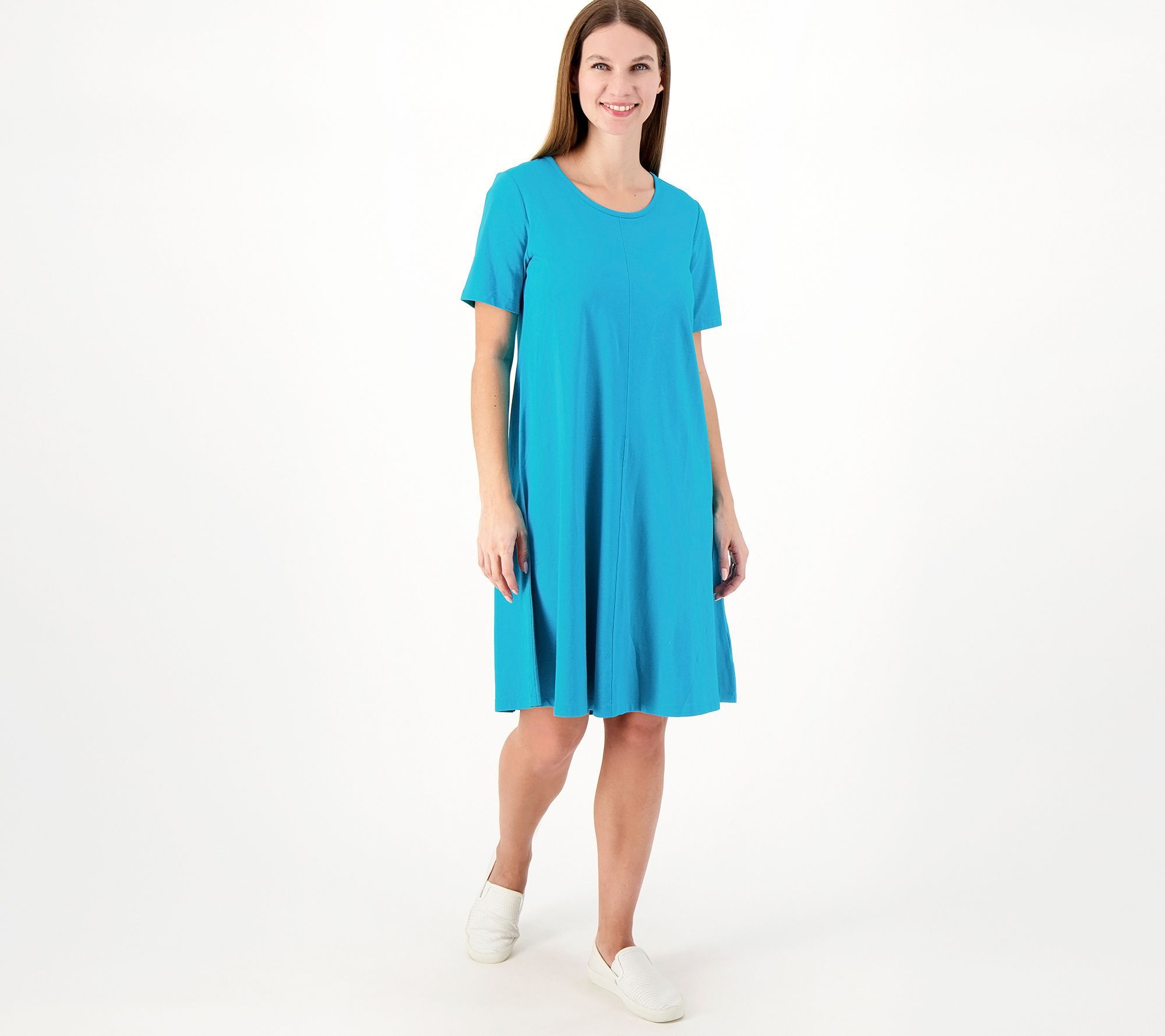 Women with Control Petite Finespun Jersey Tummy Control Midi Dress 