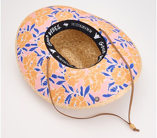 Peter Grimm Dover Packable Printed Brim Sun Hat with UPF 50+