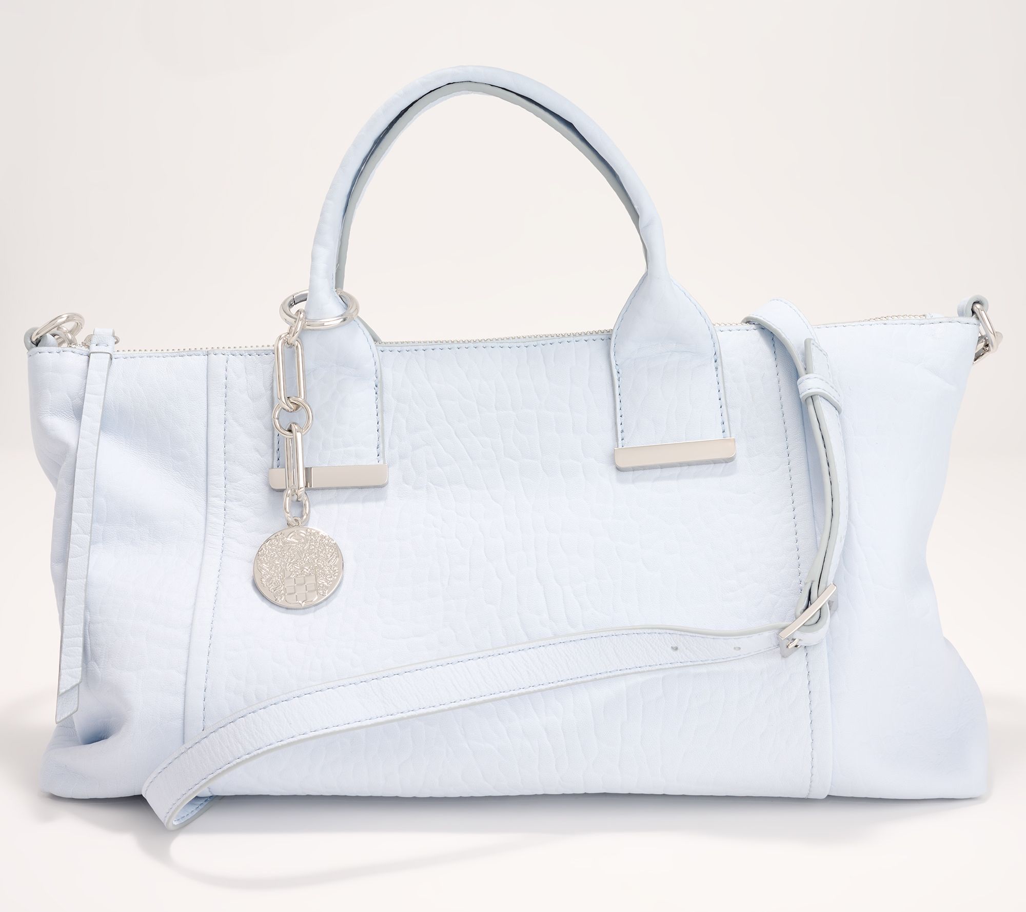 Vince Camuto Bubble Leather Taryn Satchel with Crossbody Strap