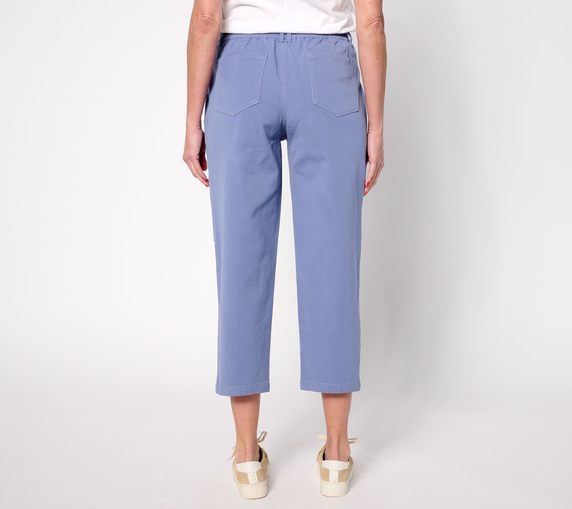 AnyBody Petite All Stretch Twill Cropped Utility Pant - QVC.com