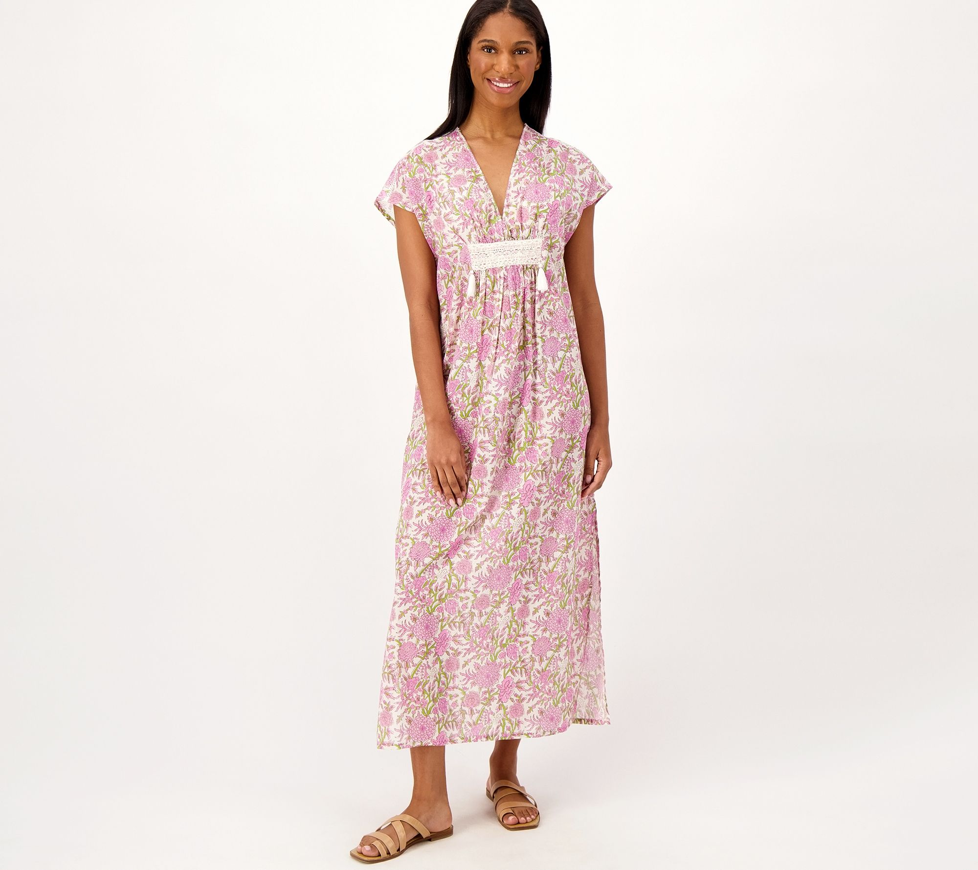 "As Is" Destination 365 Printed V-Neck Short-Sleeve Dress