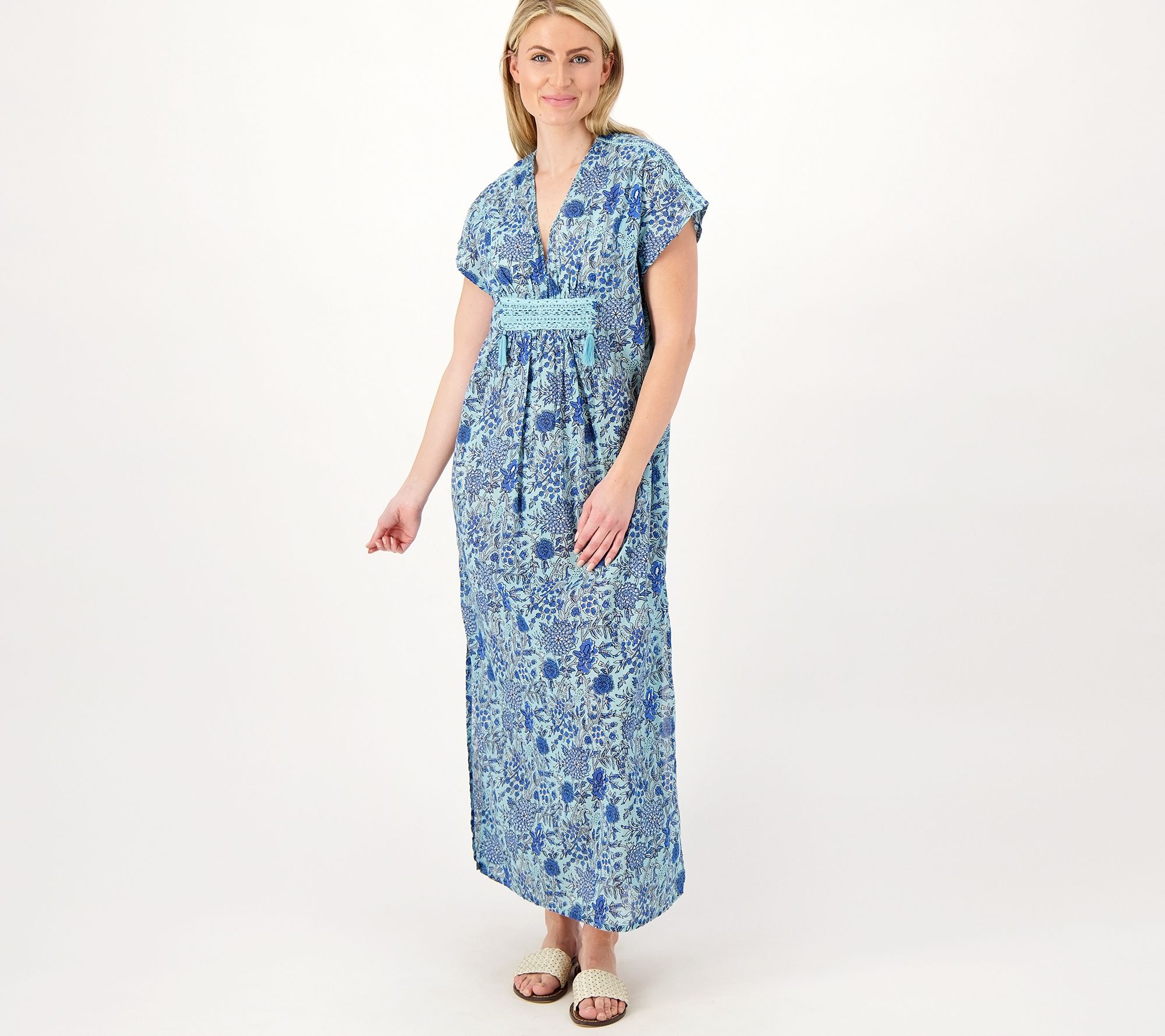 "As Is" Destination 365 Printed V-Neck Short-Sleeve Dress