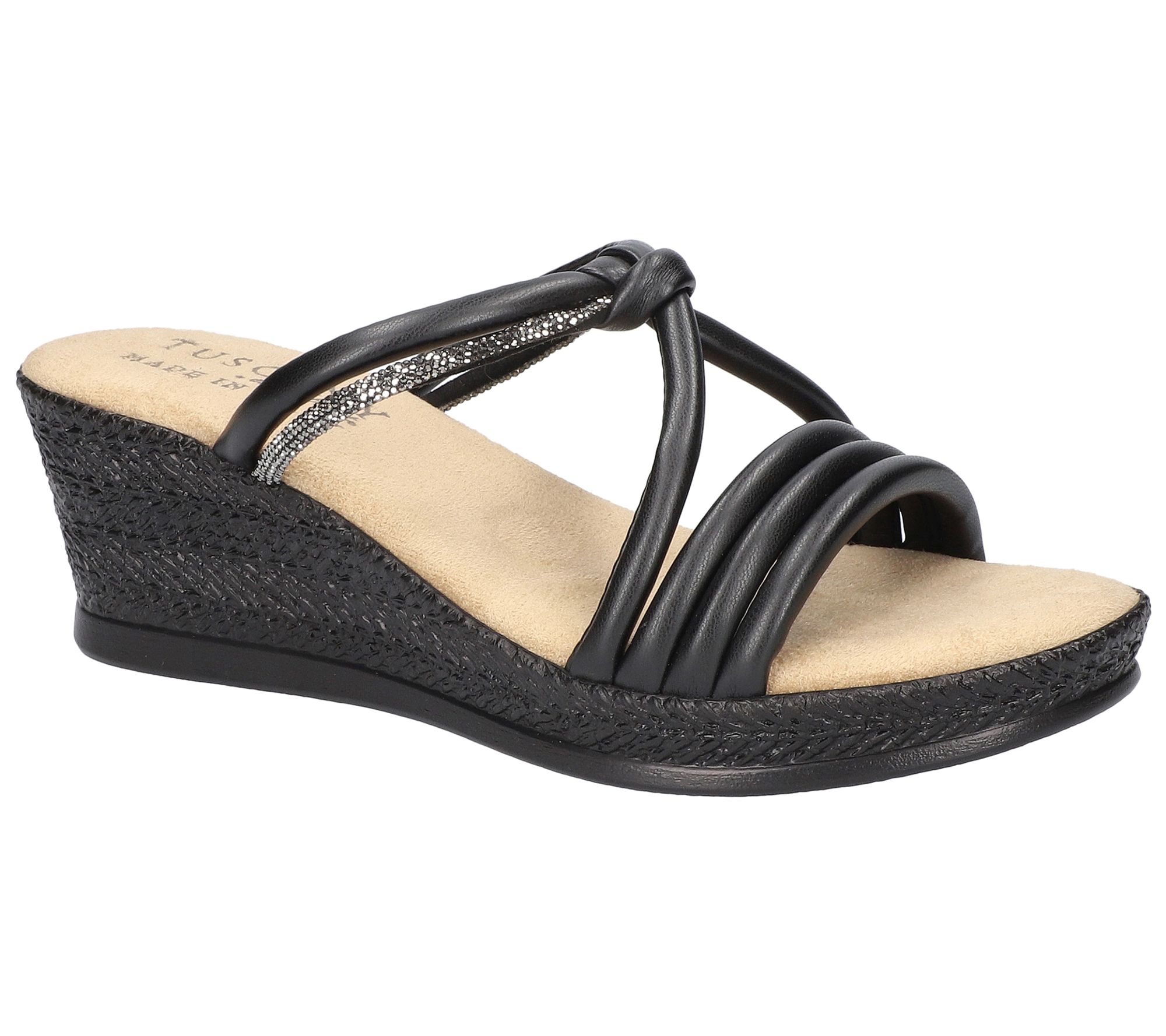 Tuscany by Easy Street Wedge Sandals - Elvera - QVC.com