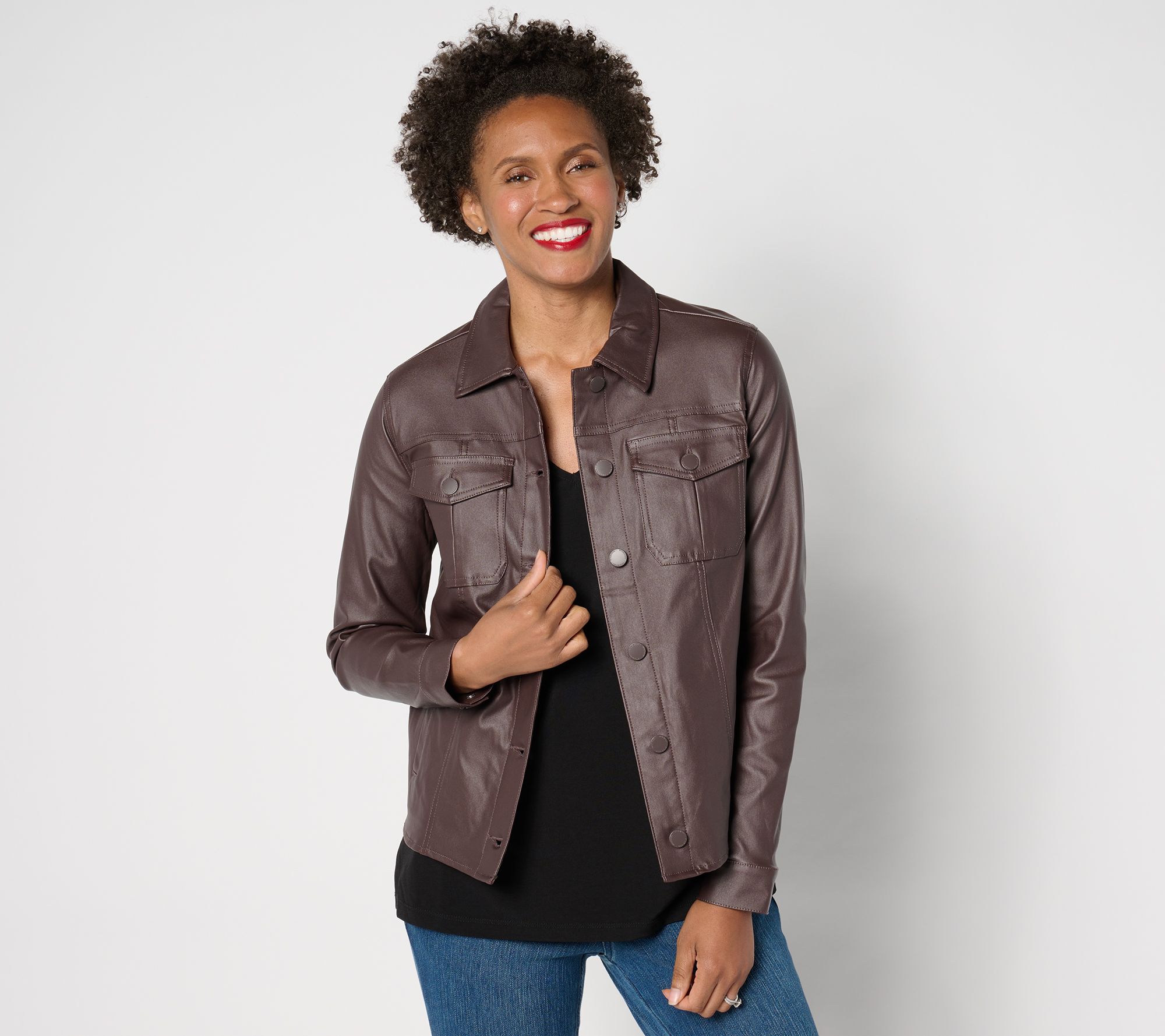 Belle by Kim Gravel Rebelleious Coated Twill Cargo Jacket