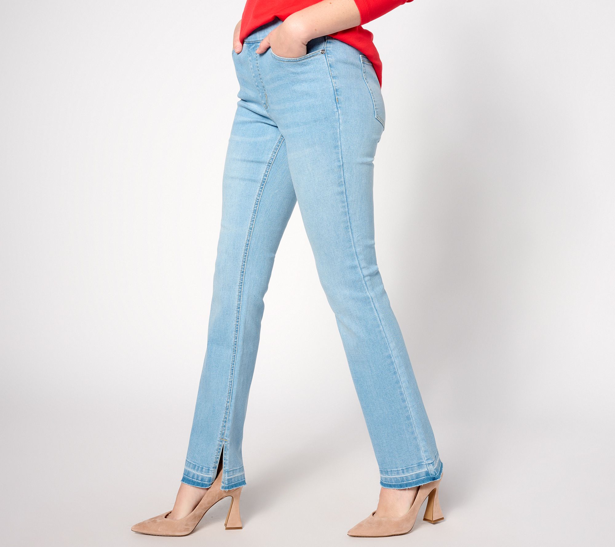 "As Is" Isaac Mizrahi Live! Regular True Denim Mini Bootcut Jeans