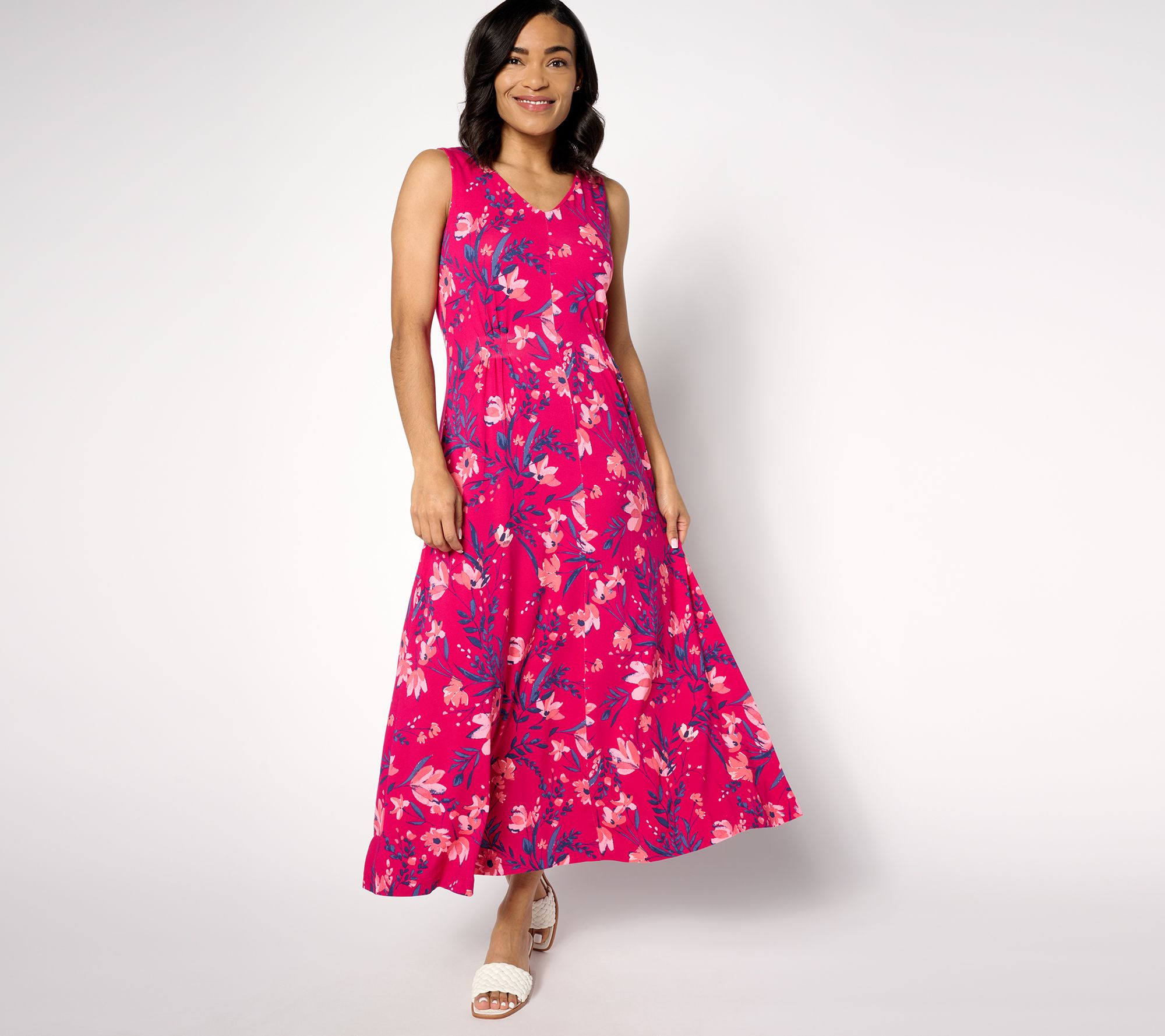 "As Is" Coldwater Creek Bella Flora Knit Maxi Dress