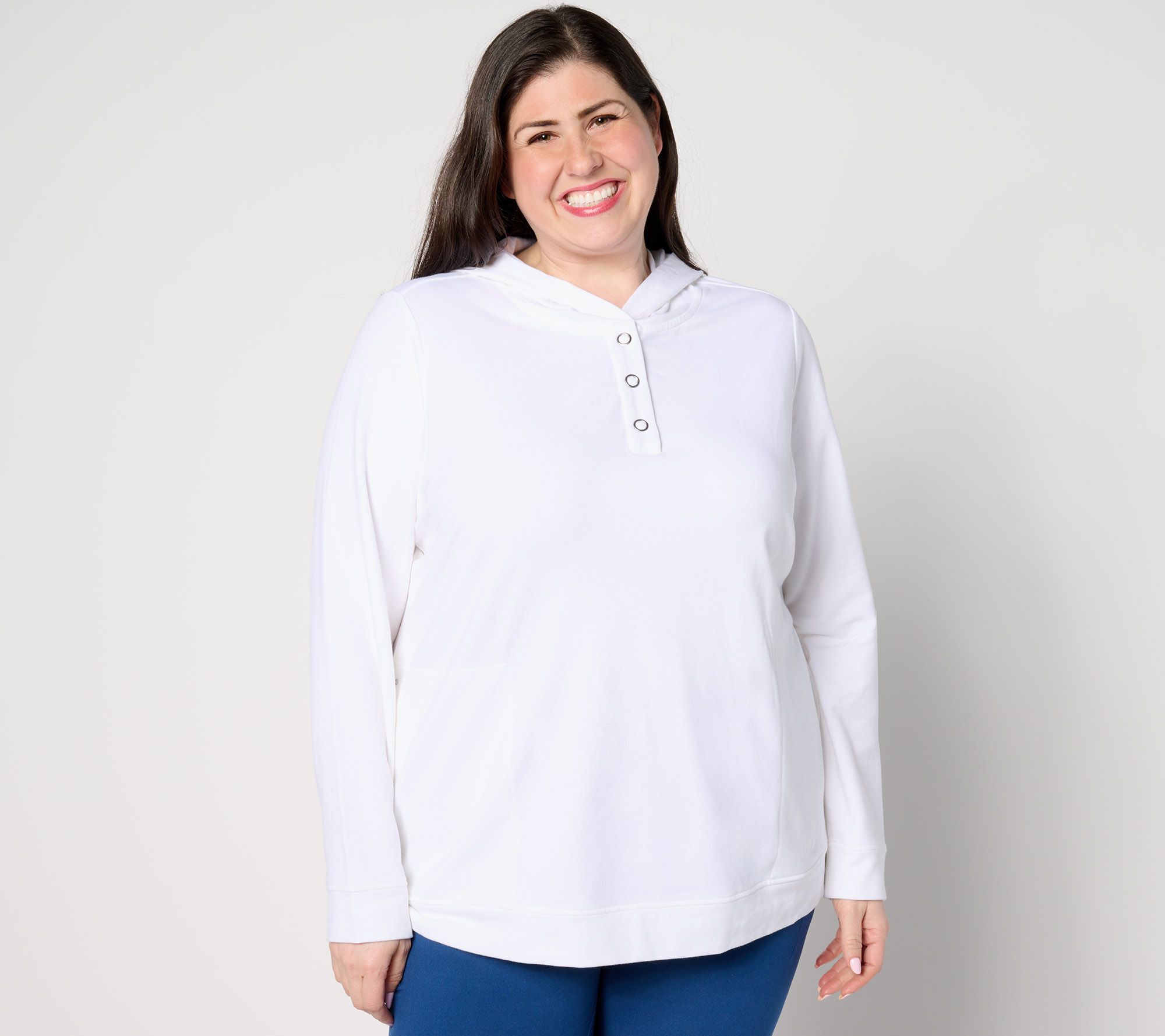 "As Is" Sport Savvy Long- Sleeve Snap- Front Hoodie Pullover