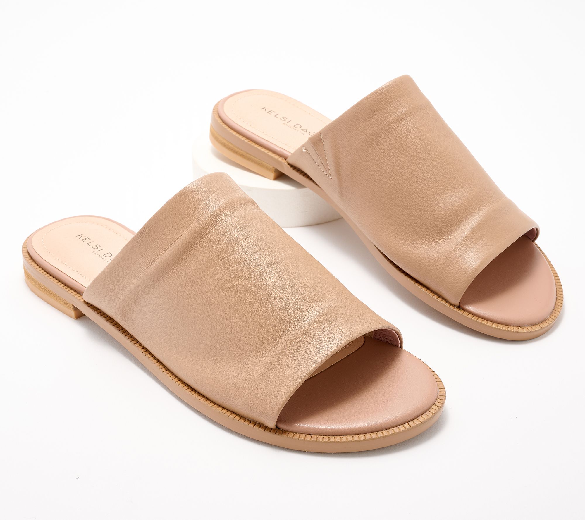 As Is Kelsi Dagger Leather Slide Sandals - Ruthie