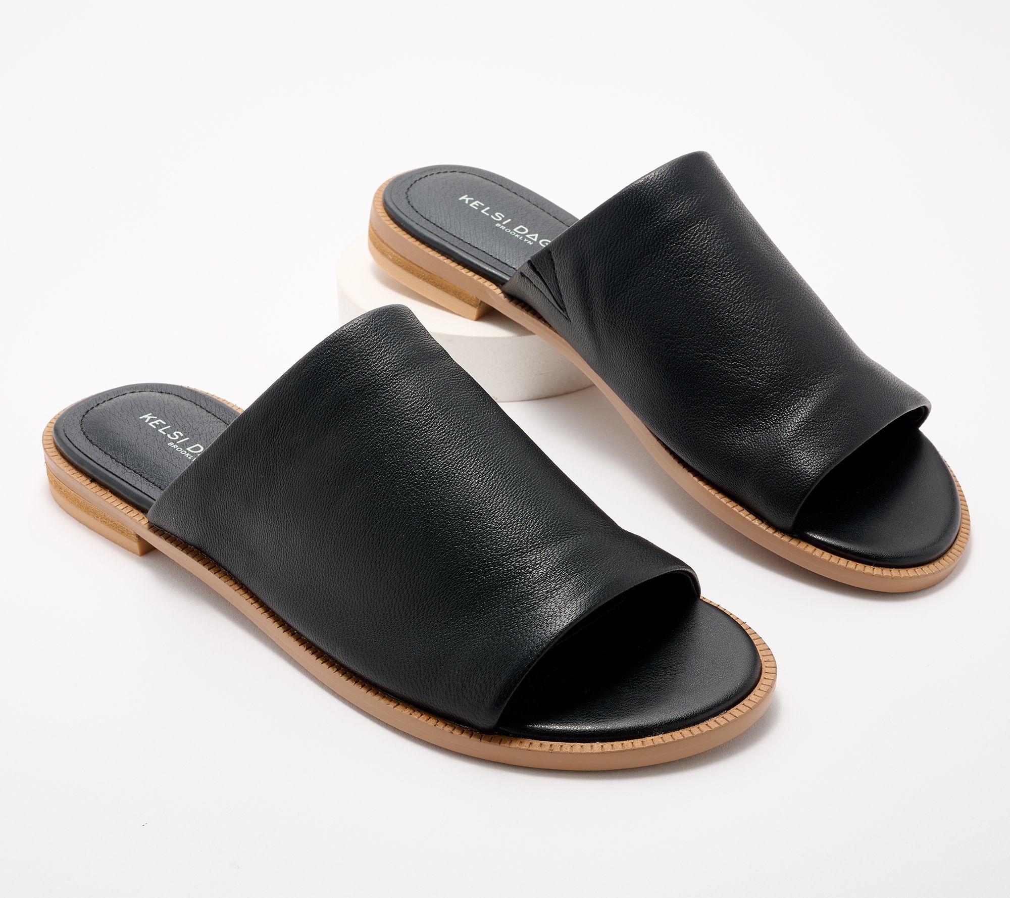 "As Is" Kelsi Dagger Leather Slide Sandals - Ruthie