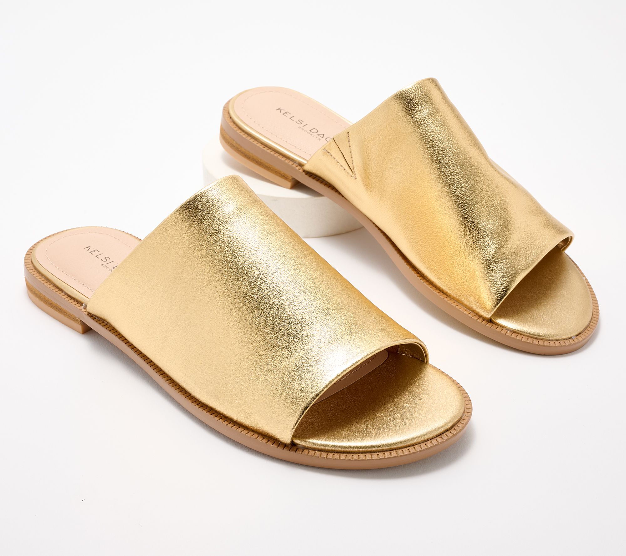 "As Is" Kelsi Dagger Leather Slide Sandals - Ruthie