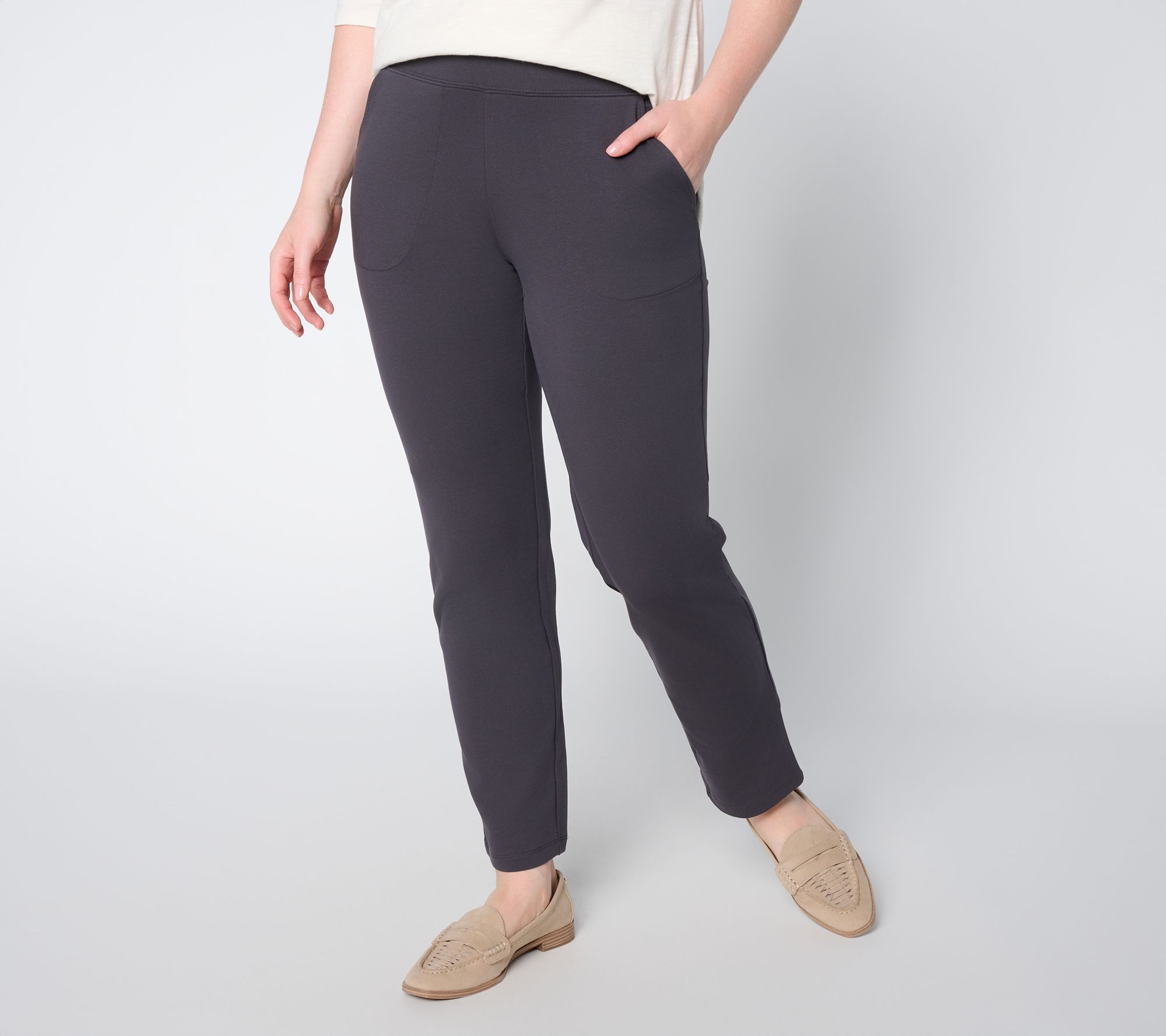 Denim & Co. Petite EasyWear French Terry Pant