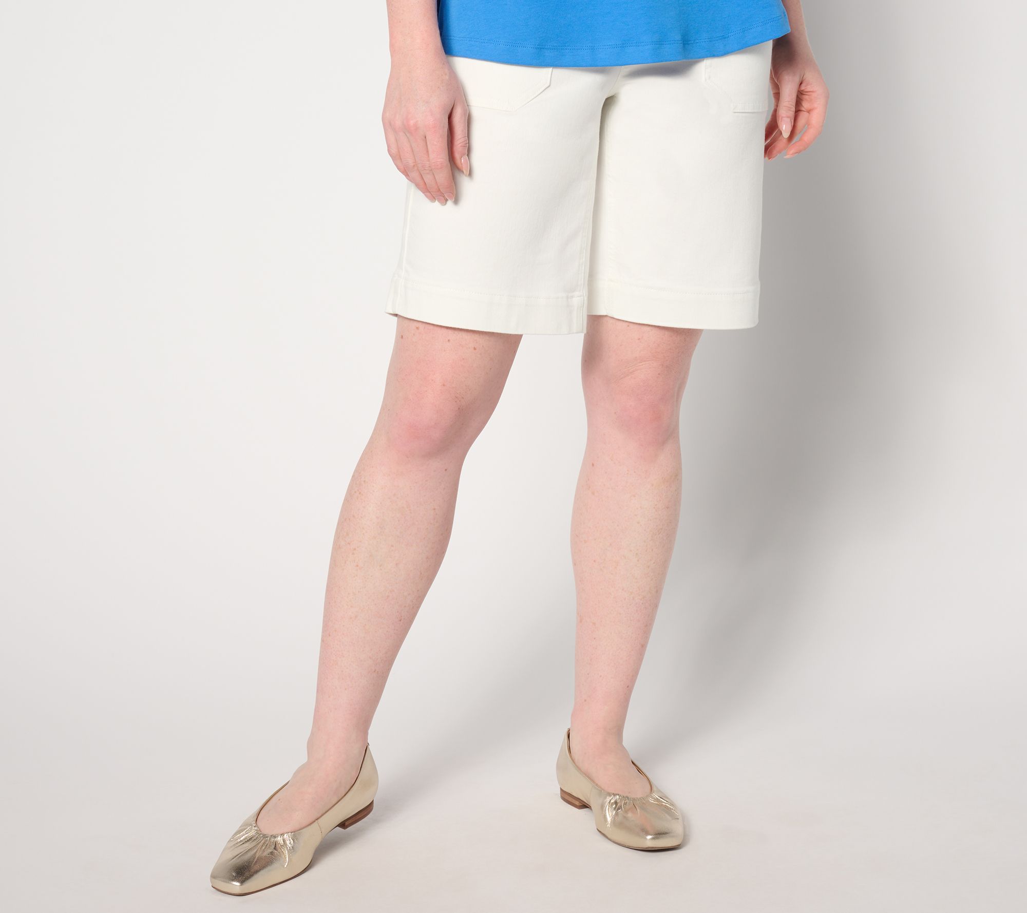 "As Is" Isaac Mizrahi Live! Regular True Denim Shorts w/ Patch Pockets