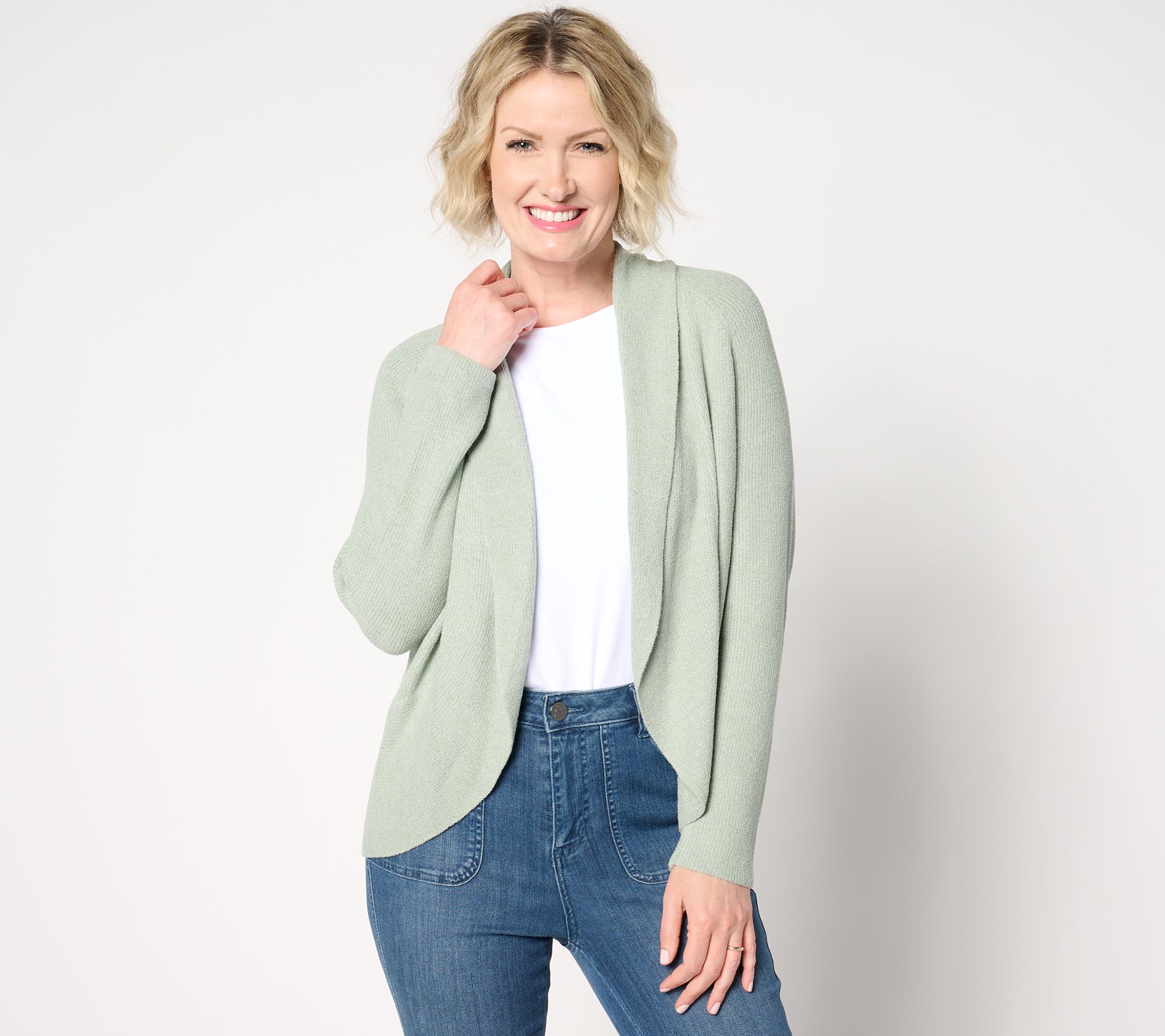 As Is Barefoot Dreams CozyChic Ultra Lite Cocoon Cardigan QVC