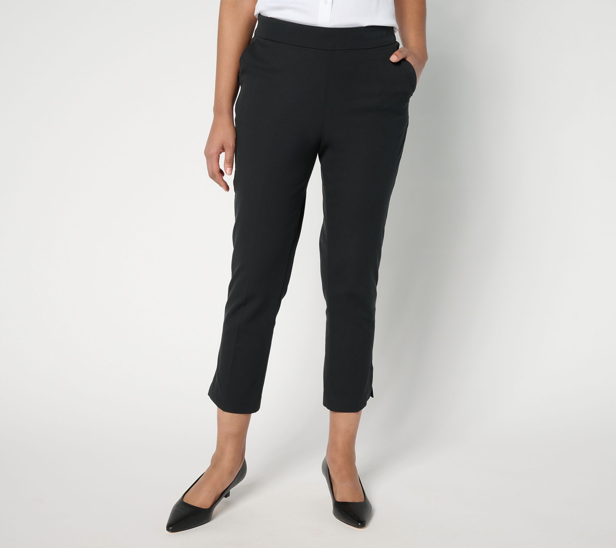 Isaac Mizrahi Live! Petite 24/7 Stretch Icon Straight Crop Pants