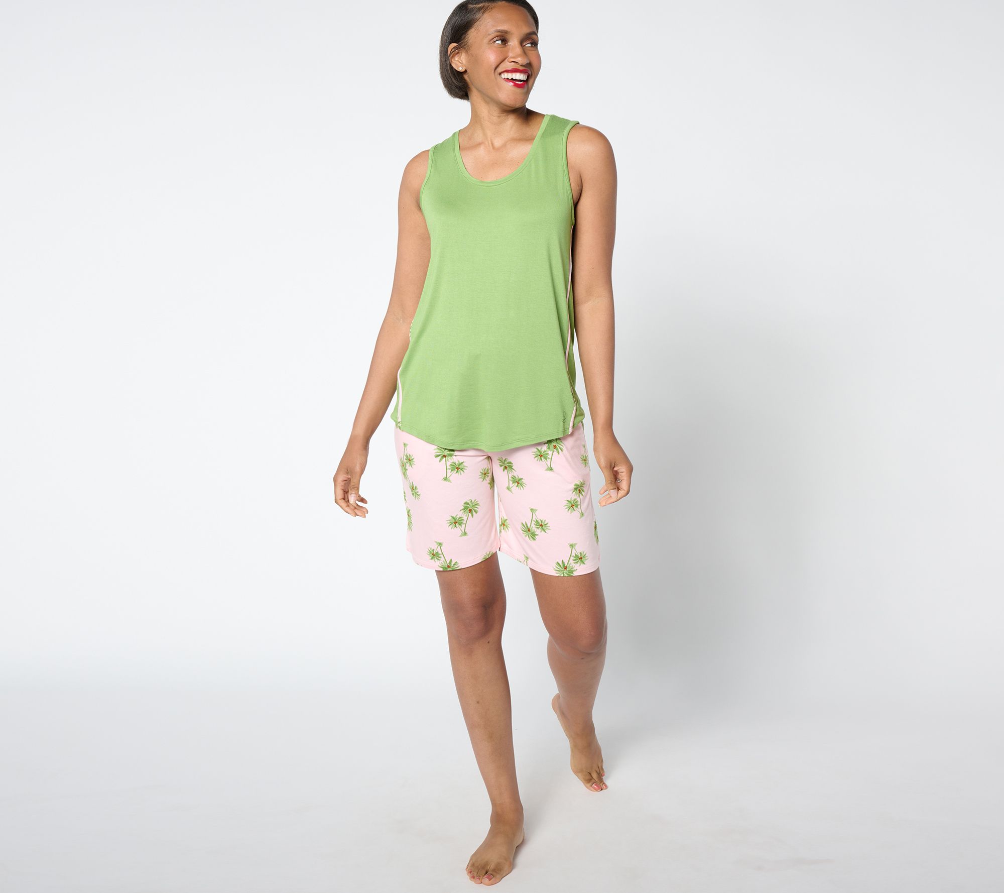 "As Is" Cuddl Duds Smooth Jersey Bermuda Set
