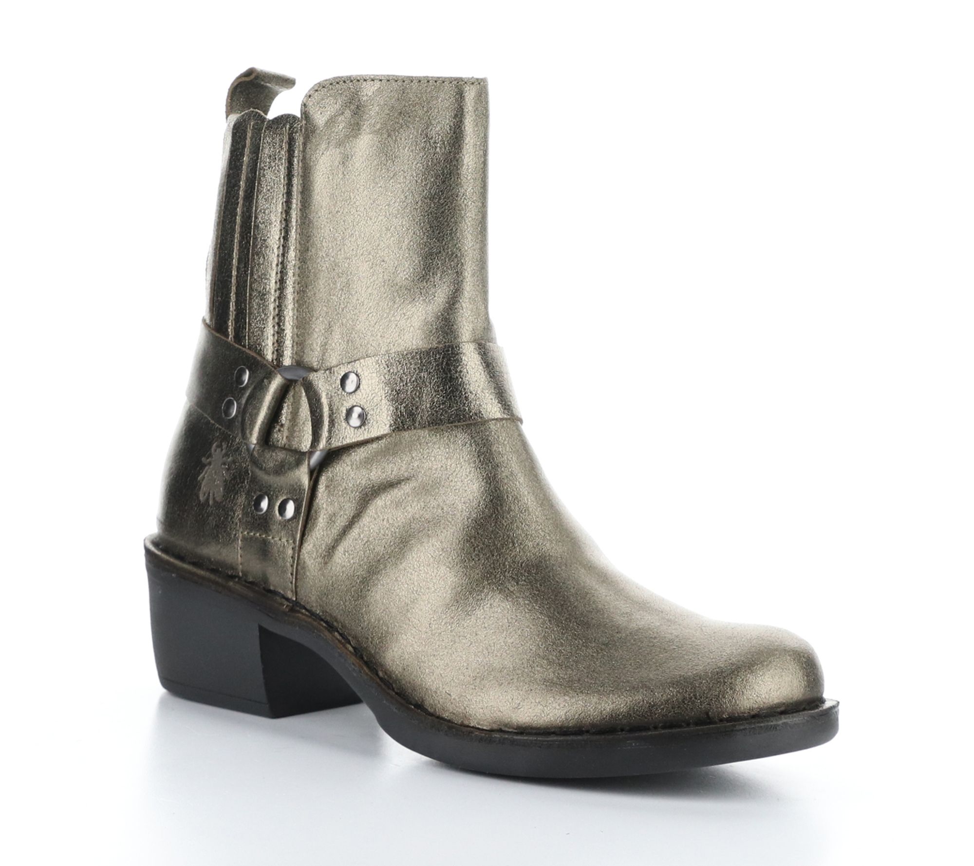 Fly London Metallic Leather Western Inspired Bo ot- Mebi