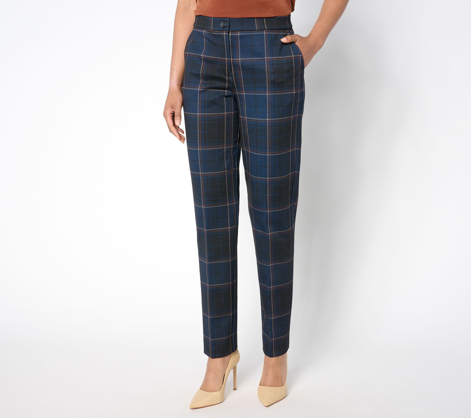 "As Is" Tailored by Susan Graver Reg Printed Ponte Trousers
