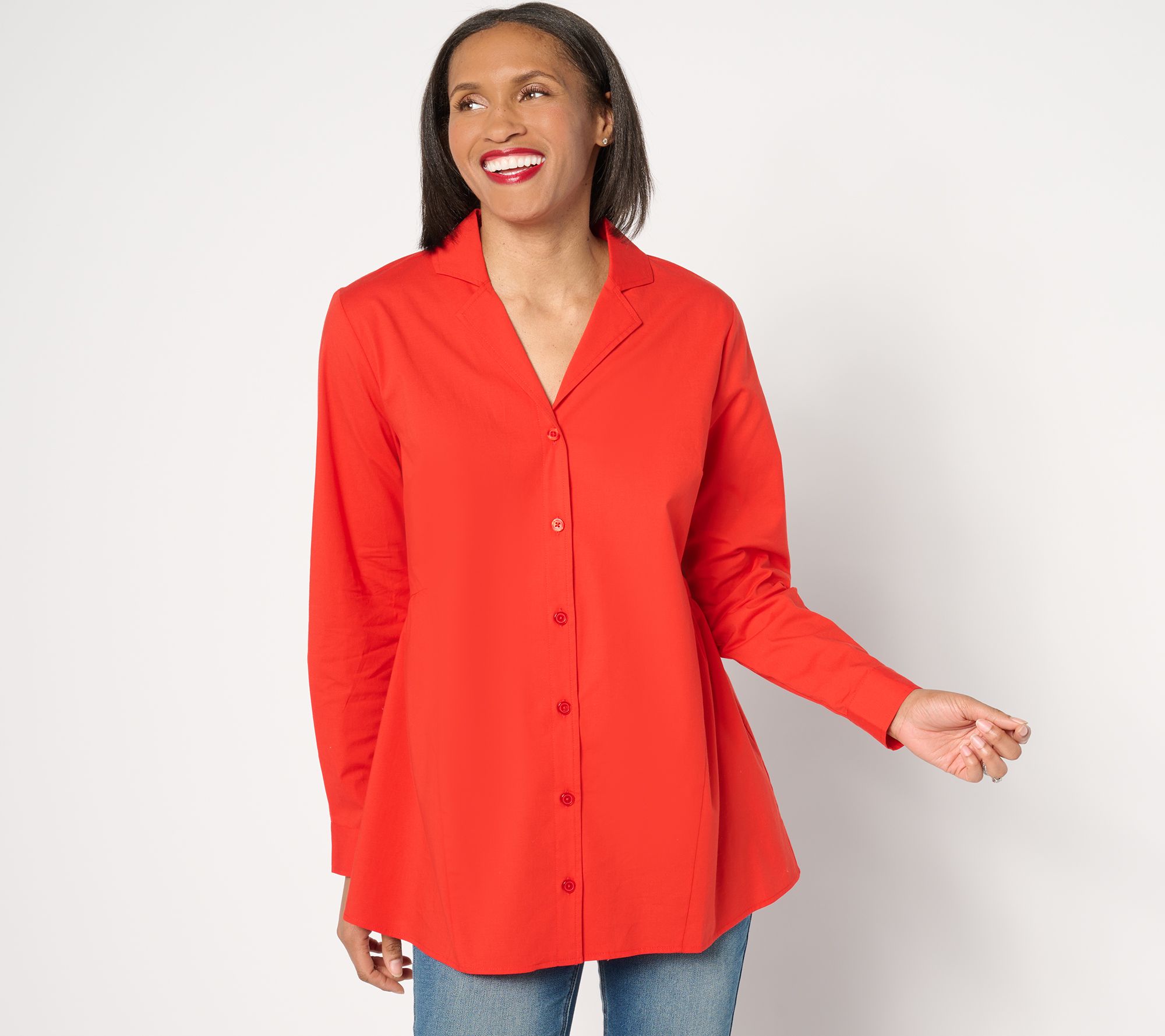 "As Is" Joan Rivers Petite Athena Woven Button Front Top