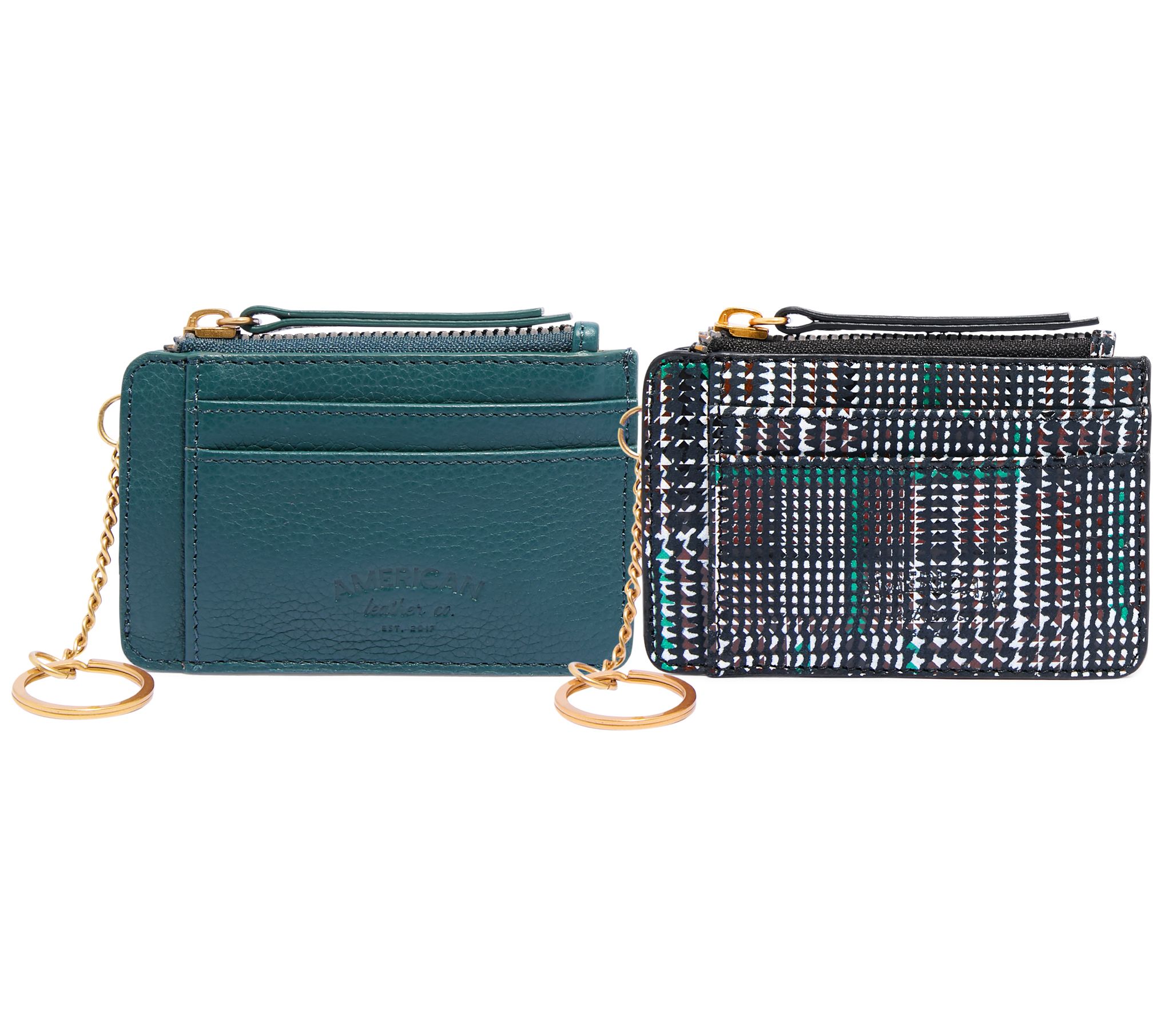 American Leather Co. Portland Wallet Key Chain Set of 2
