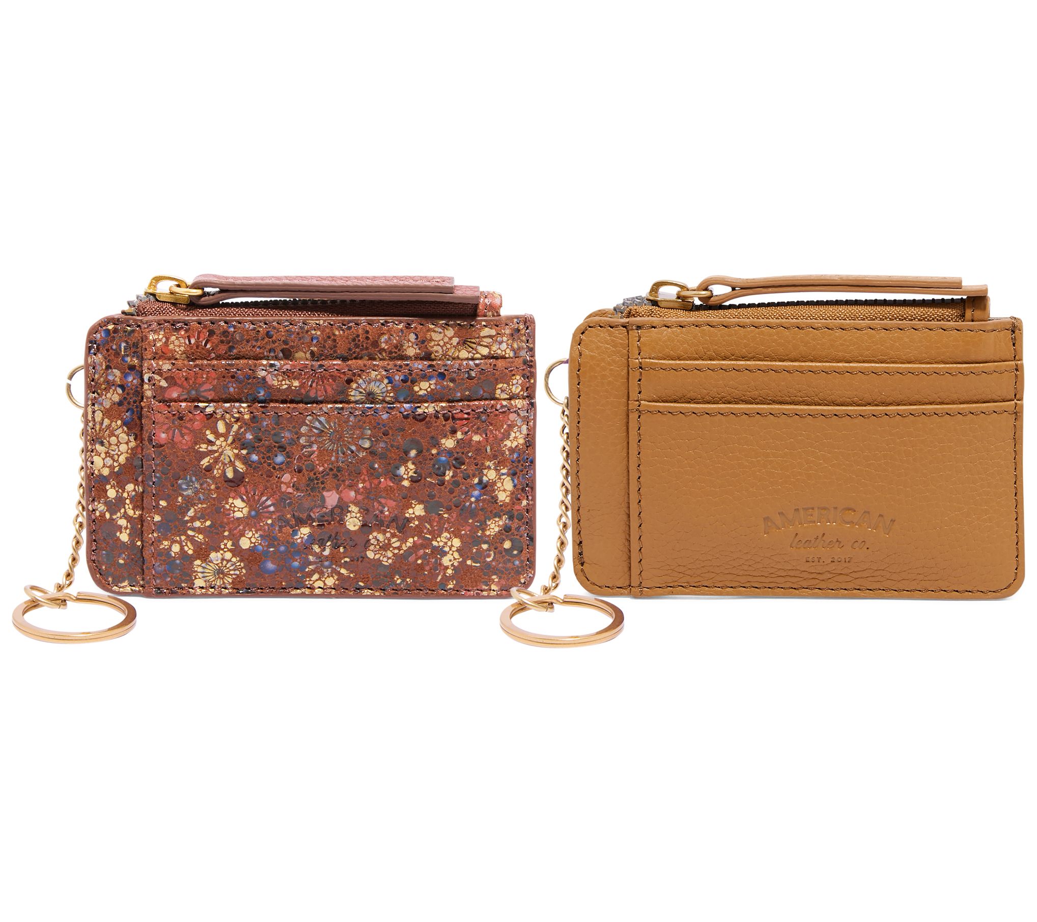 American Leather Co. Portland Wallet Key Chain Set of 2