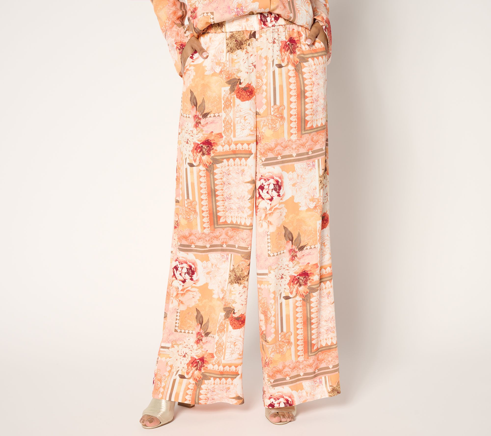 Women with Control Petite Rayon Blend Palazzo Pants