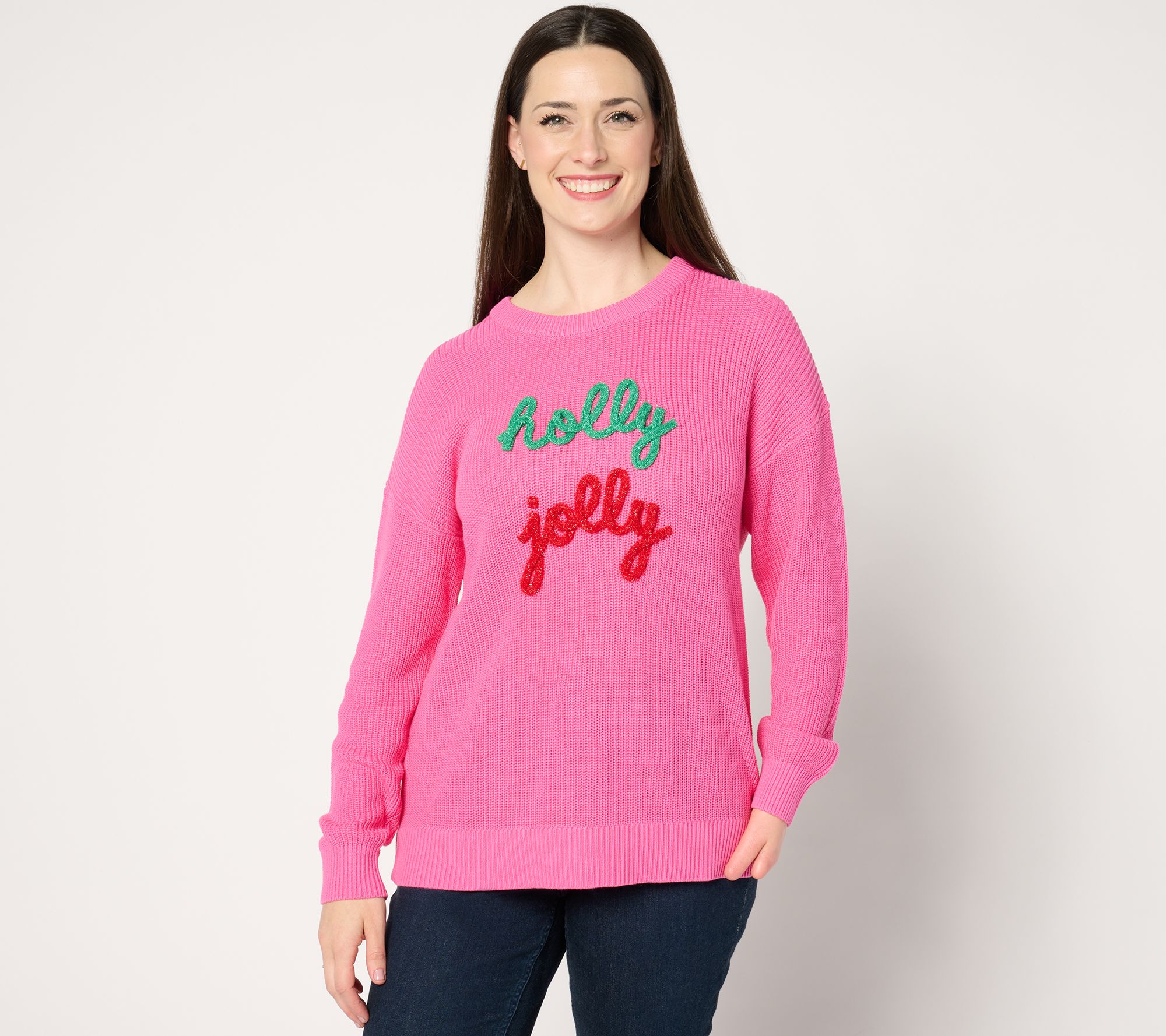 "As Is" Jingle Belles by Kim Gravel Merry Messages Shaker Knit Sweater
