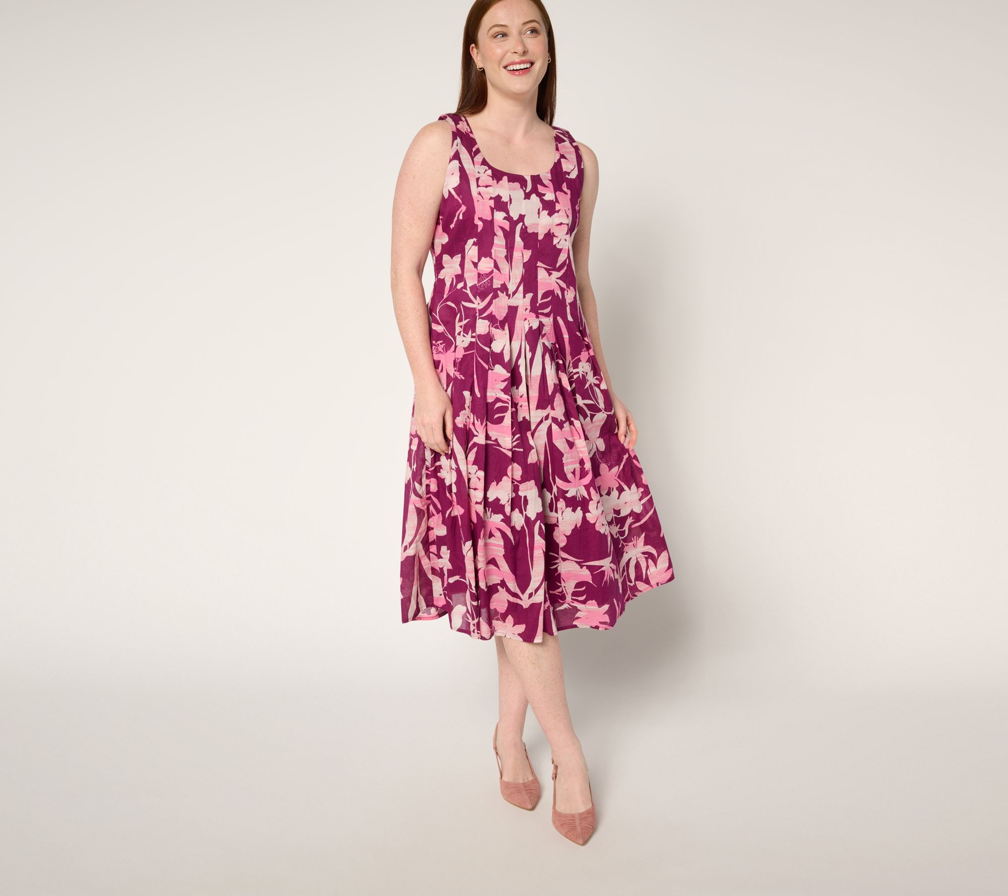 BEAUTIFUL by Lawrence Zarian Amanda Petite Cotton Printed Midi Dress