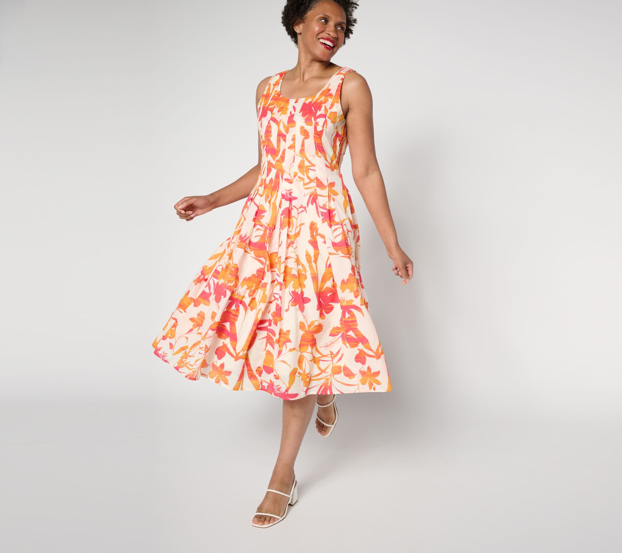 BEAUTIFUL by Lawrence Zarian Amanda Petite Cotton Printed Midi Dress