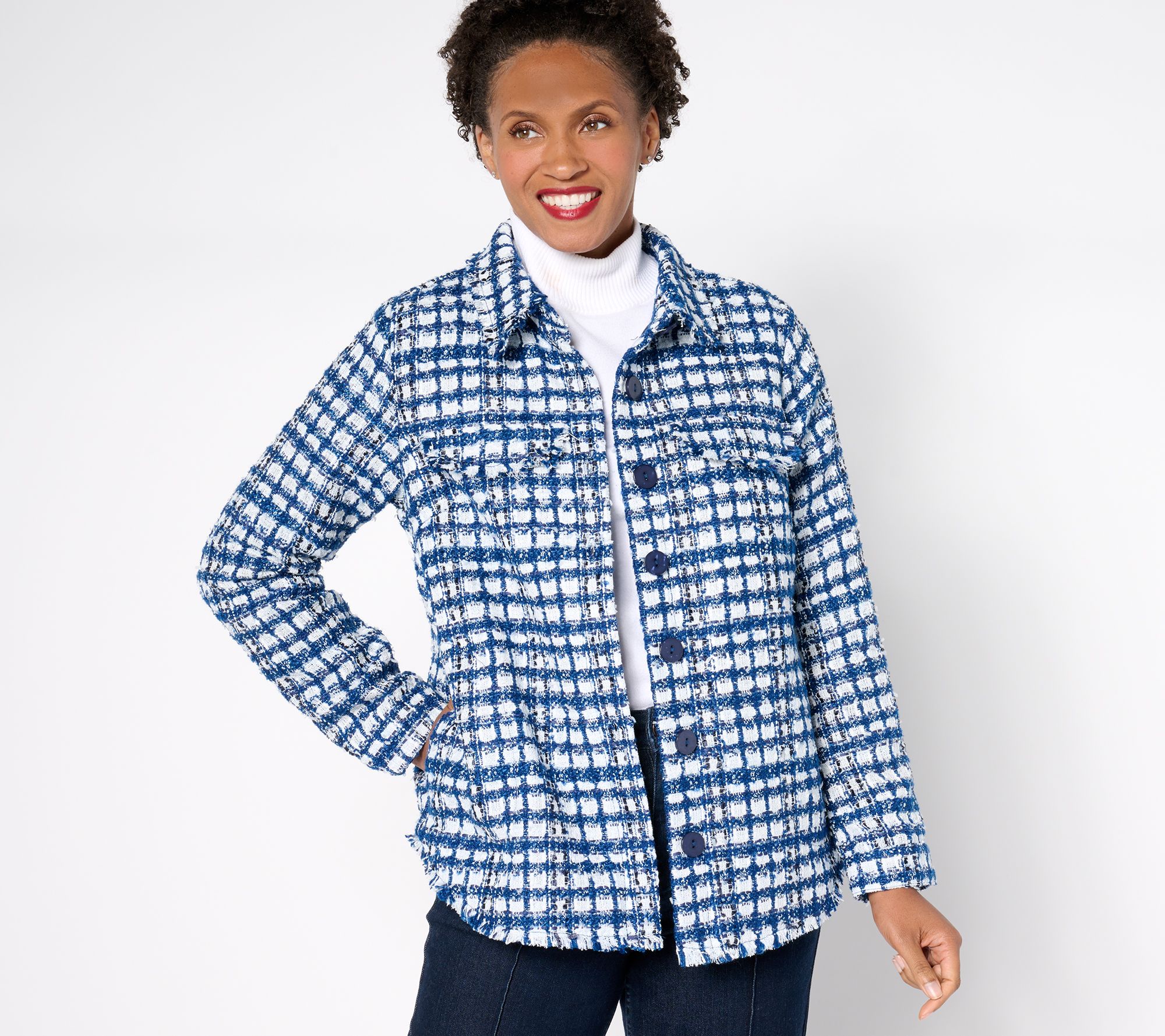 "As Is" Jingle Belles by Kim Gravel Girl Boss Boucle Shacket