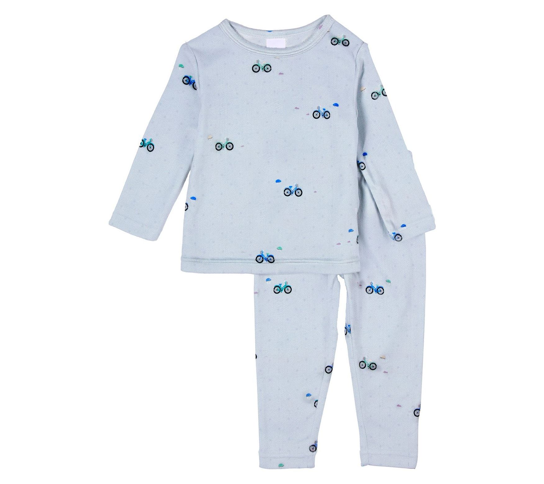 MiniMoi Toddler and Kids Pointelle Bike Life Pajama Set