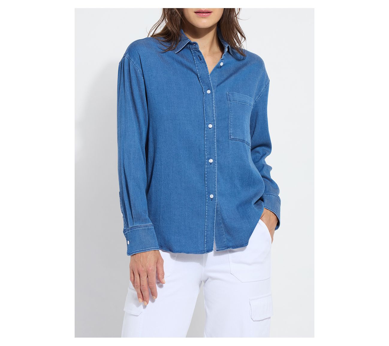 Lysse New York Bay Crop Chambray Shirt