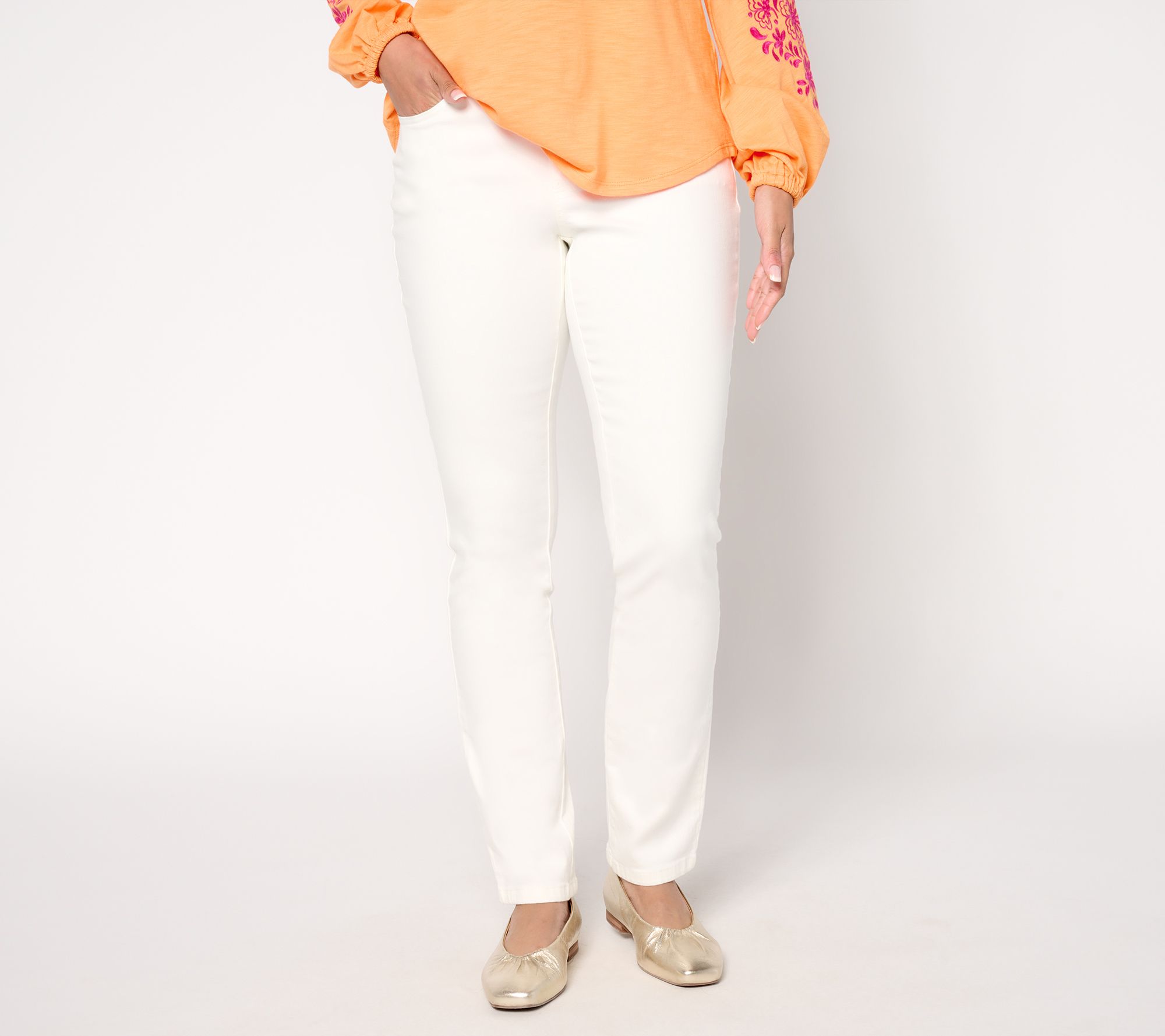 "As Is" Belle by Kim Gravel Petite Triple Luxe Twill Heart Jean