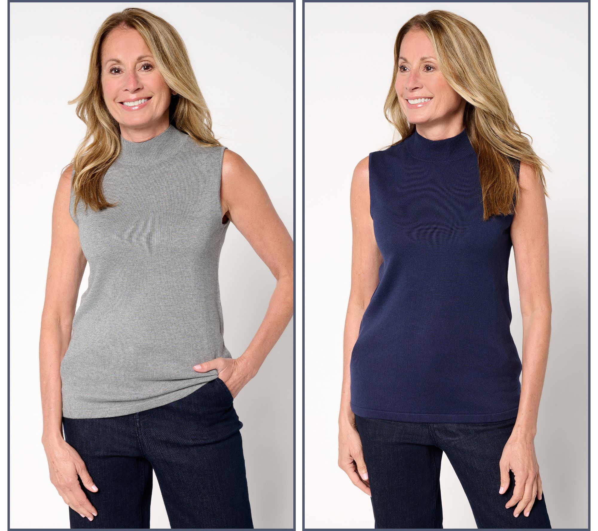 Joan Rivers Wardrobe Builders 2-Pack Mock Neck Sleeveless Swtr