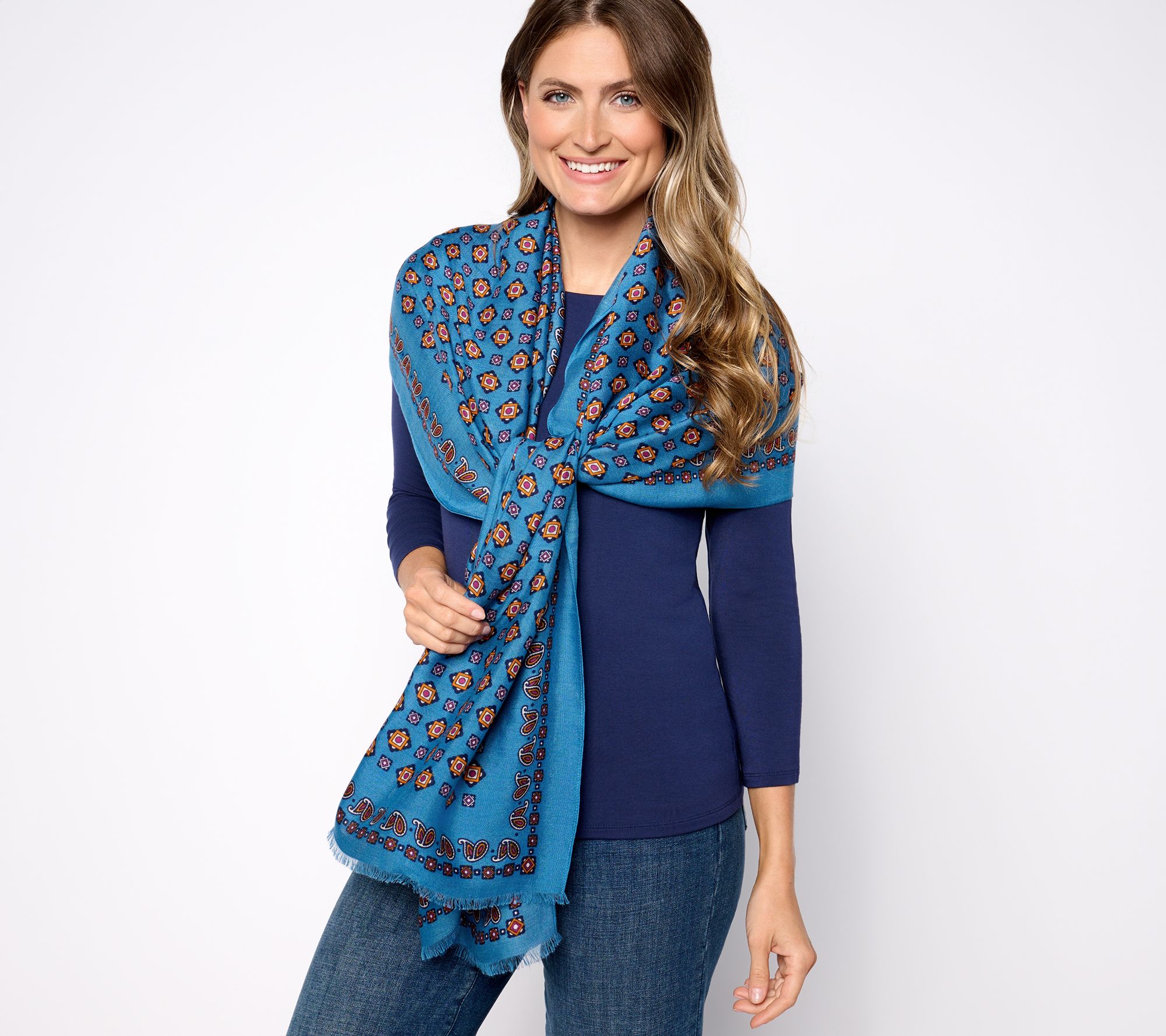 Joan Rivers 74" x 27" Foulard Scarf