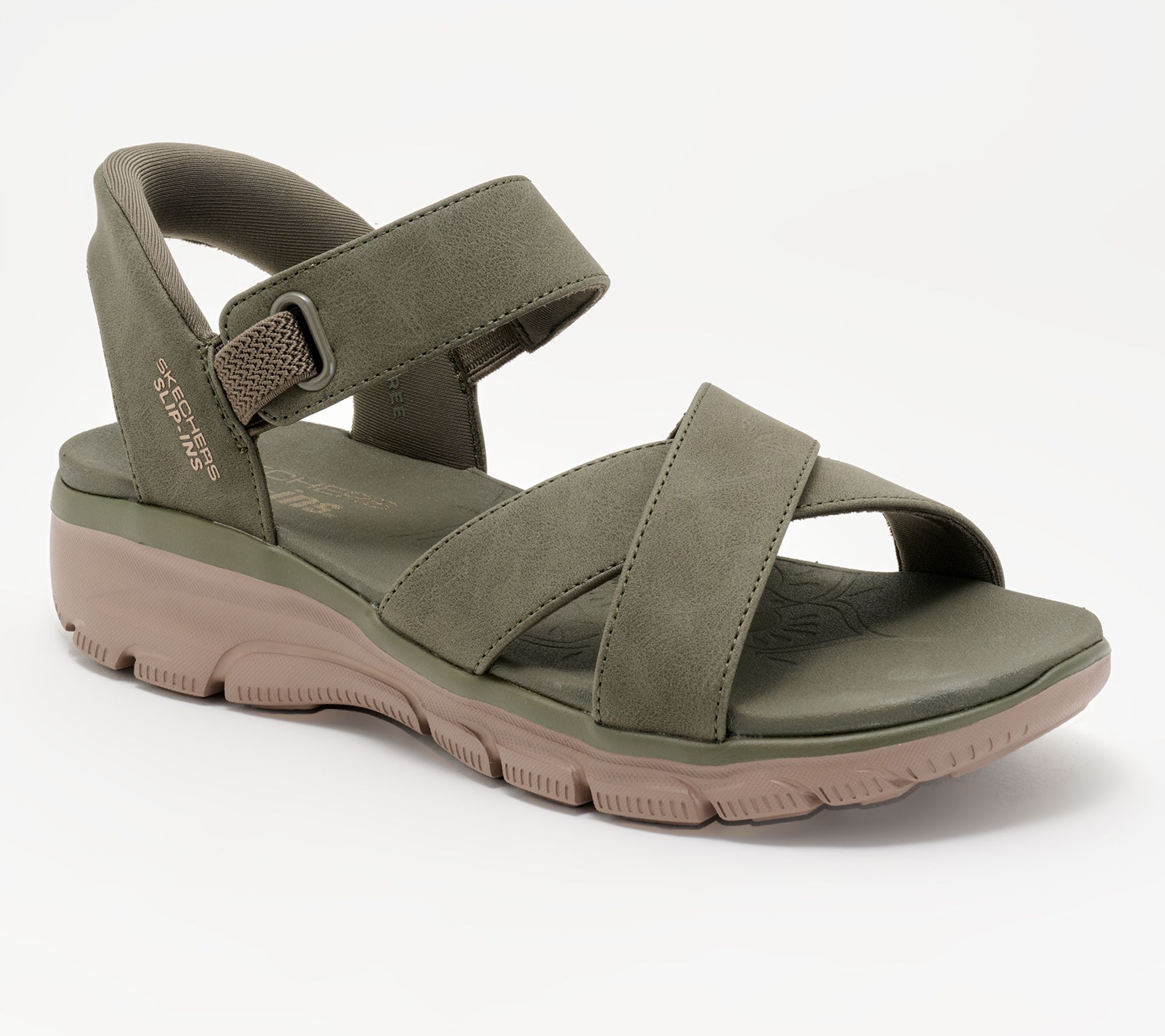"As Is" Skechers Slip- ins Easy Going Crossband Sandals