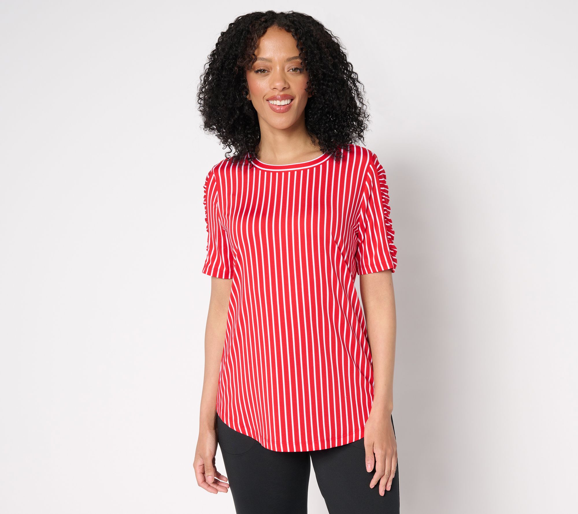 "As Is" Denim & Co. Active Petite Cool to the Touch Jersey Tunic