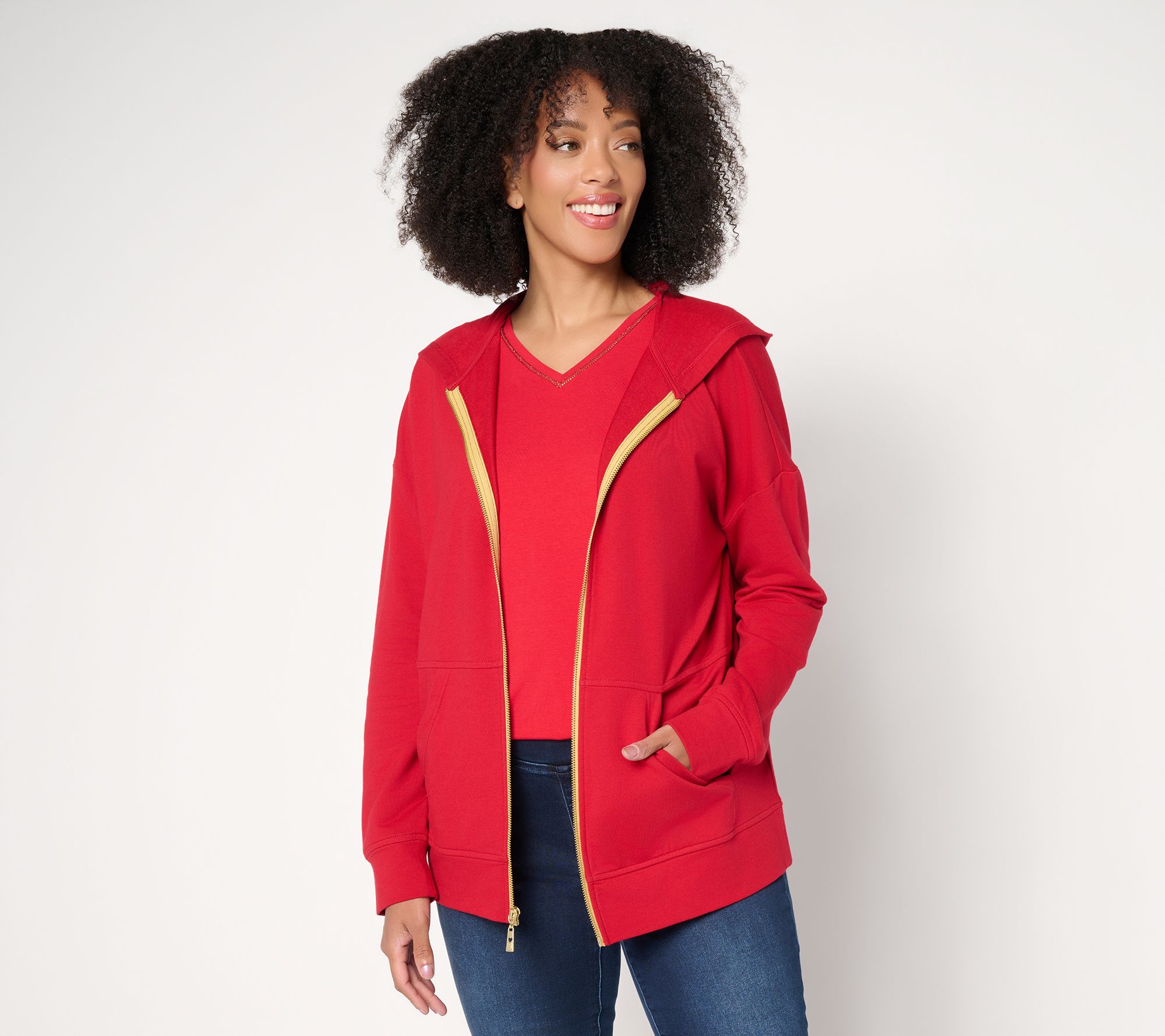  Belle by Kim Gravel French Terry Golden Zip Hoodie