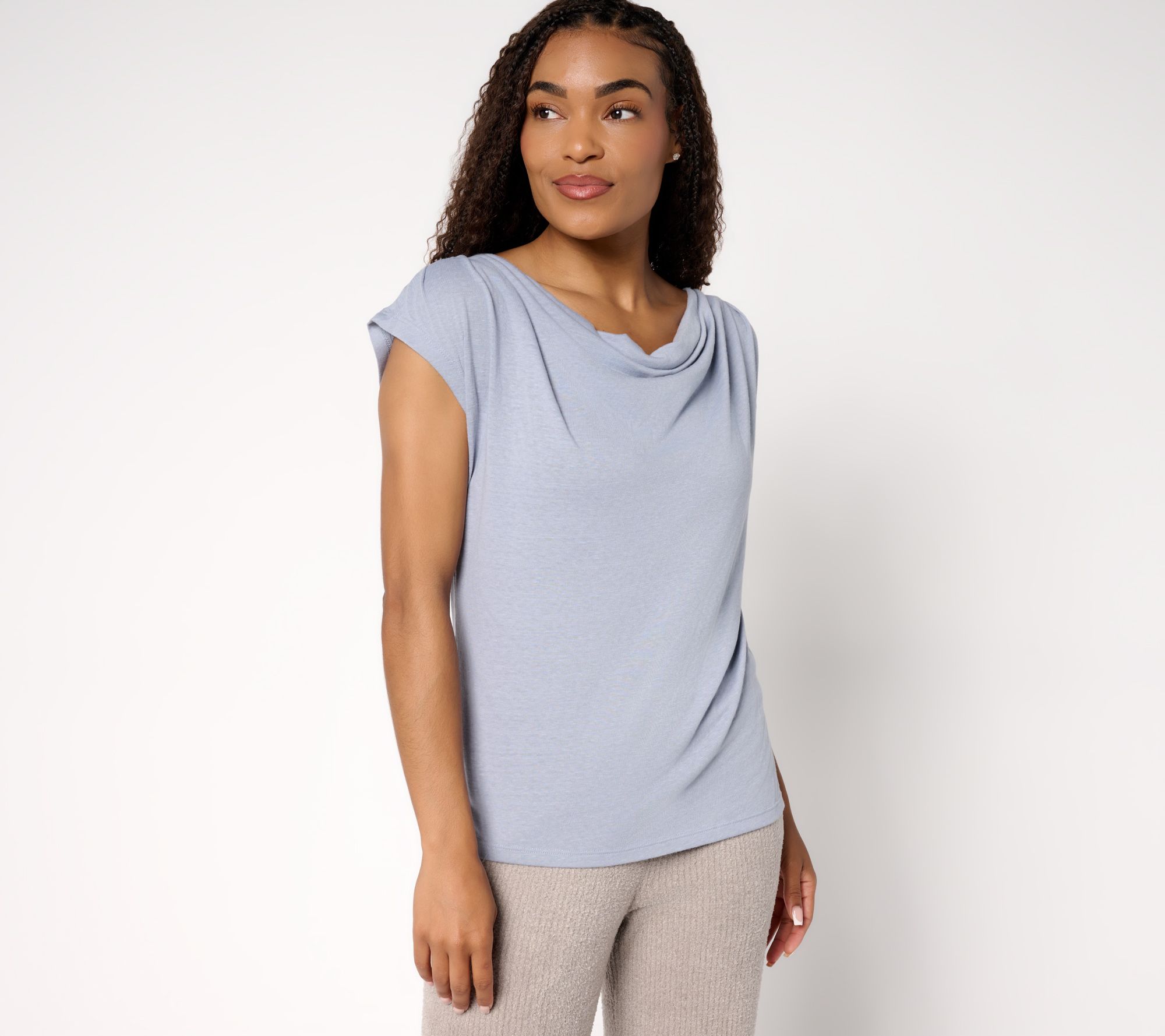 "As Is" Barefoot Dreams Slub Burnout Draped Boxy Tee