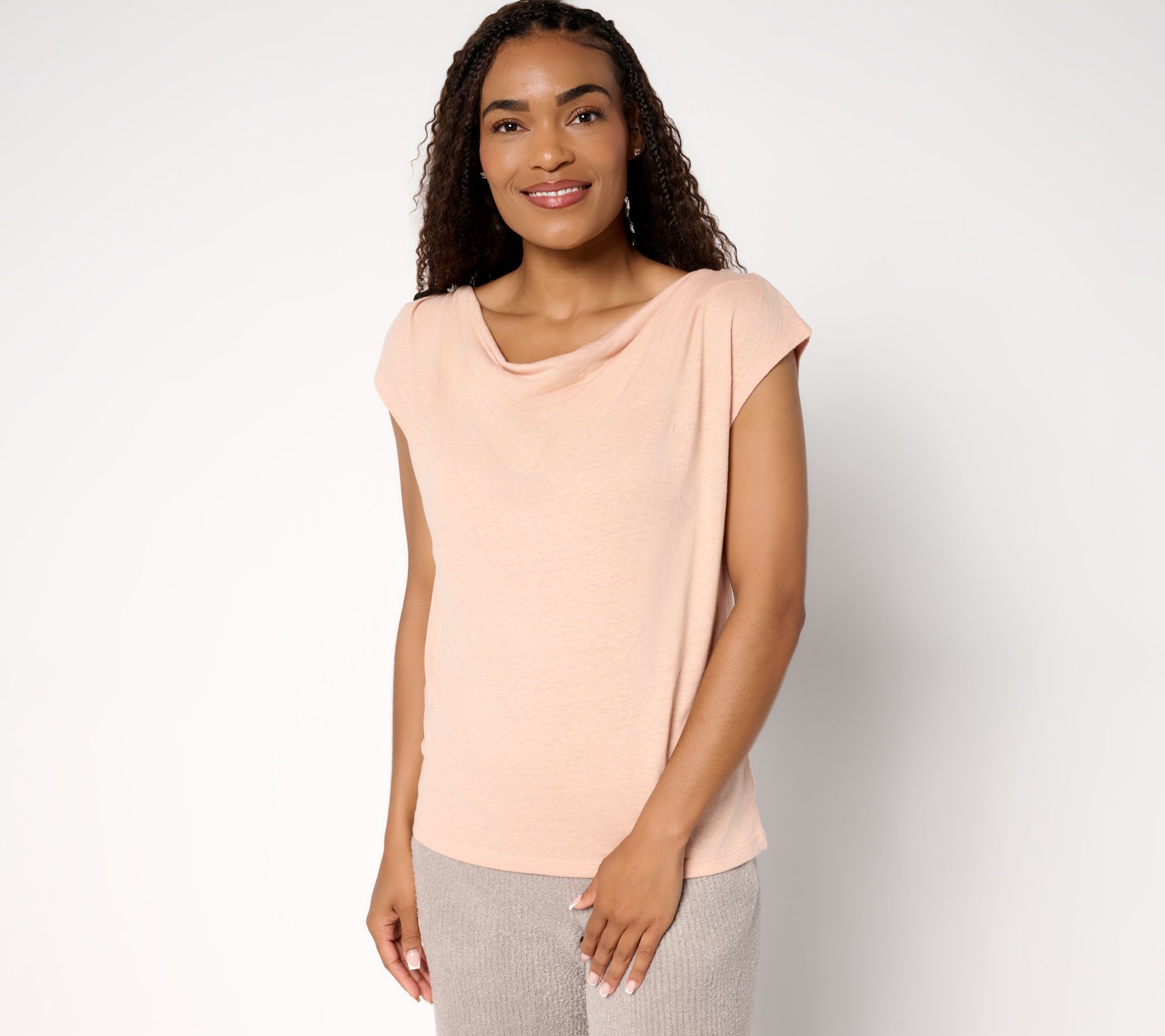 "As Is" Barefoot Dreams Slub Burnout Draped Boxy Tee