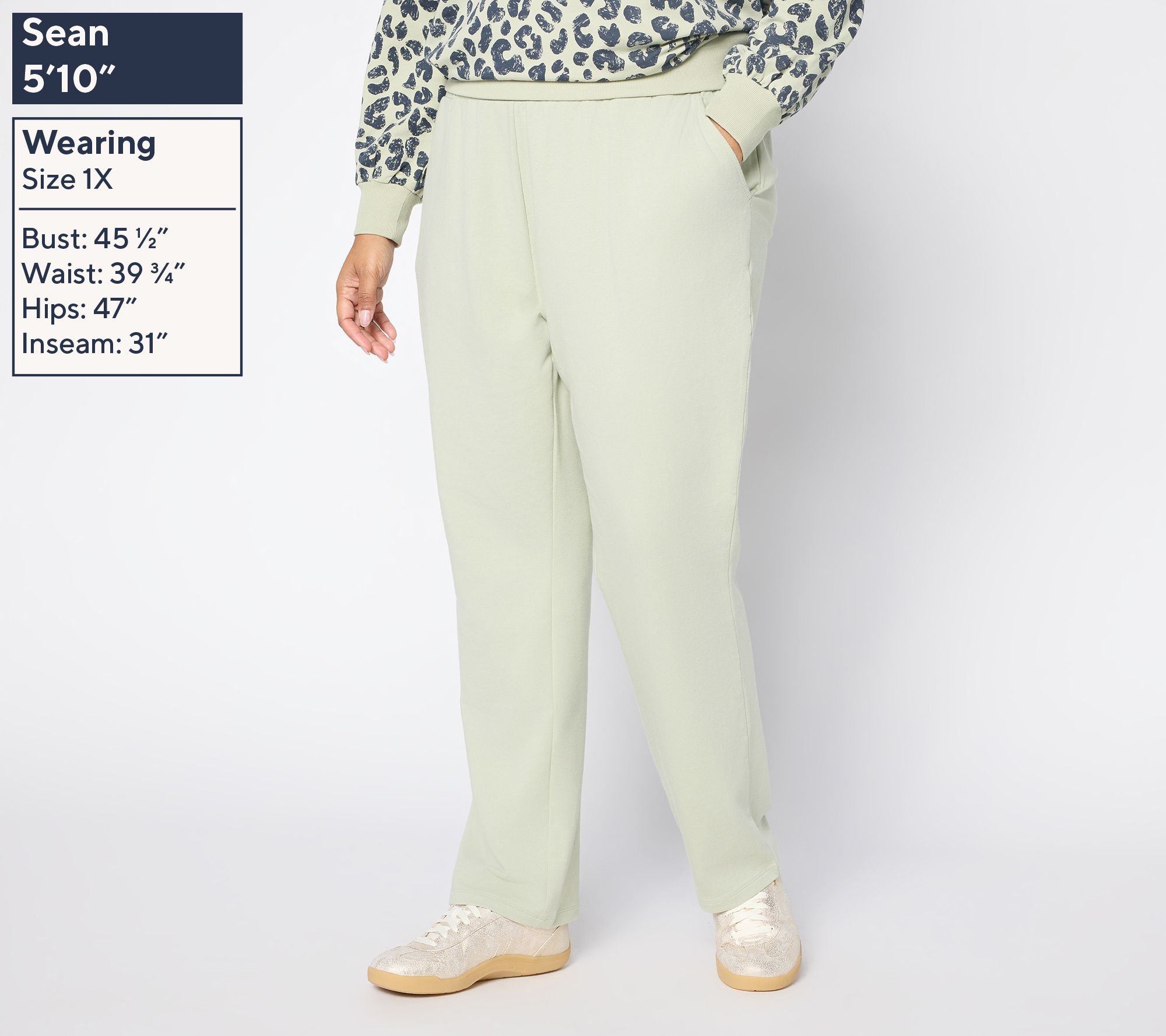 Belle by Kim Gravel Regular French Terry Straight Leg Pant - QVC.com