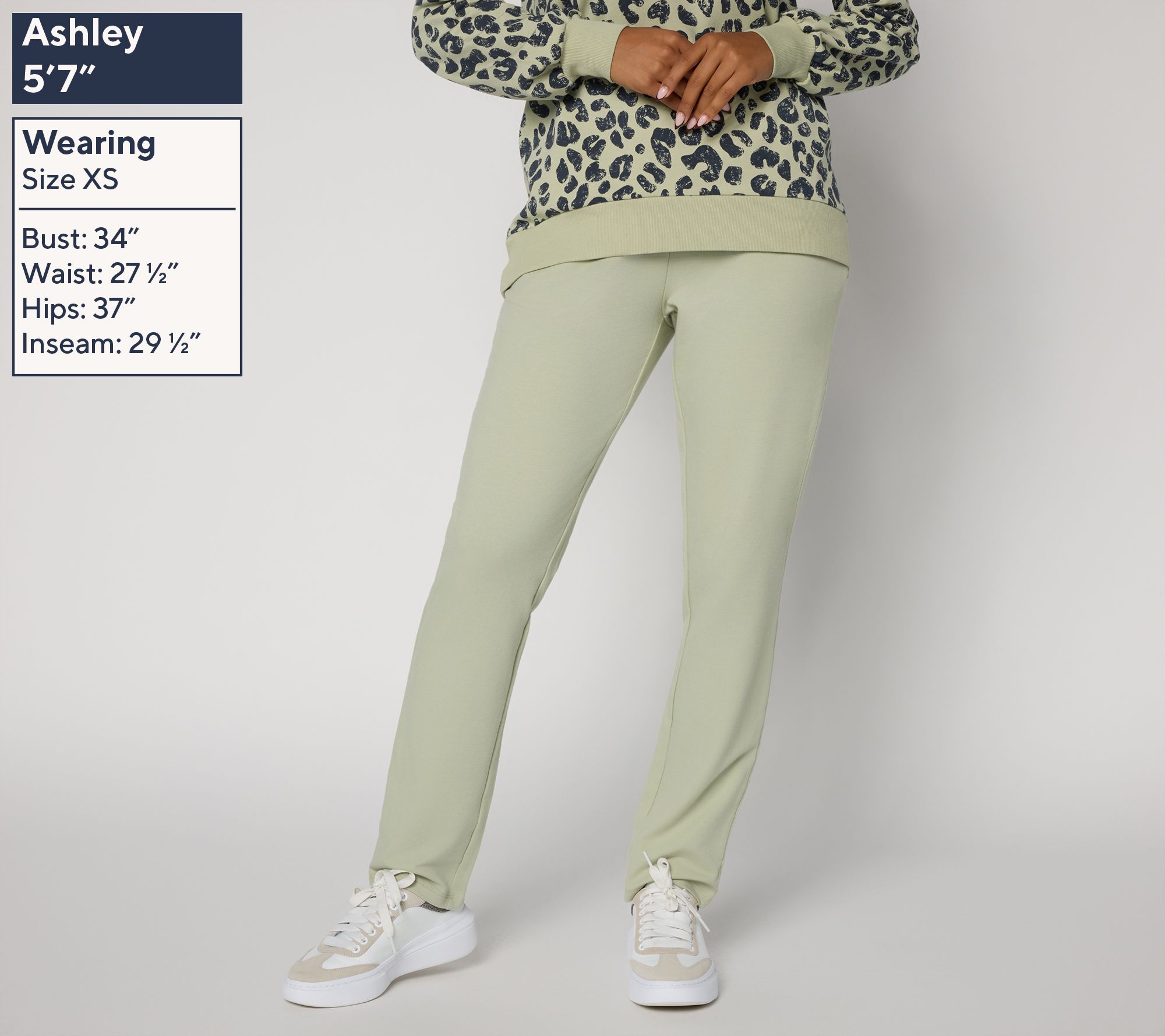 Belle ˖⋆　1002 Belle by Kim Gravel Regular French Terry Straight Leg Pant - QVC.com