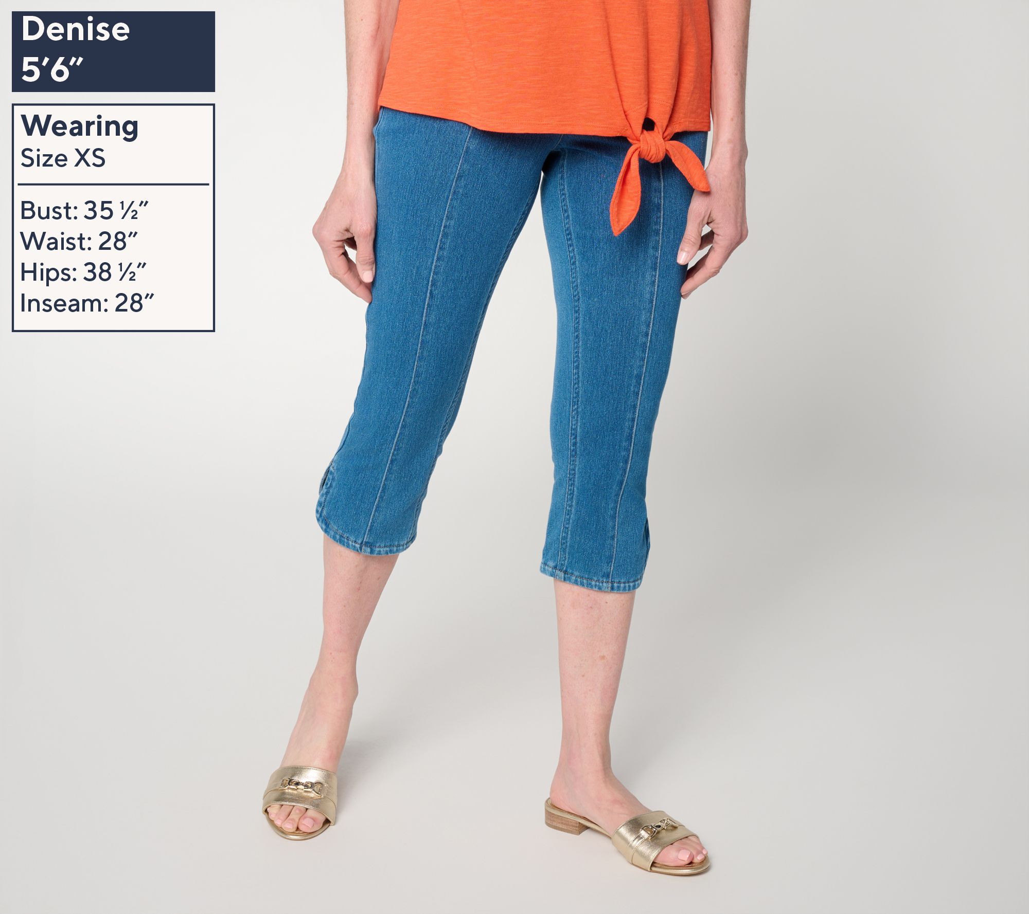 Denim & Co. Petite Comfy Knit Air Hollywood Waist Capri Pants