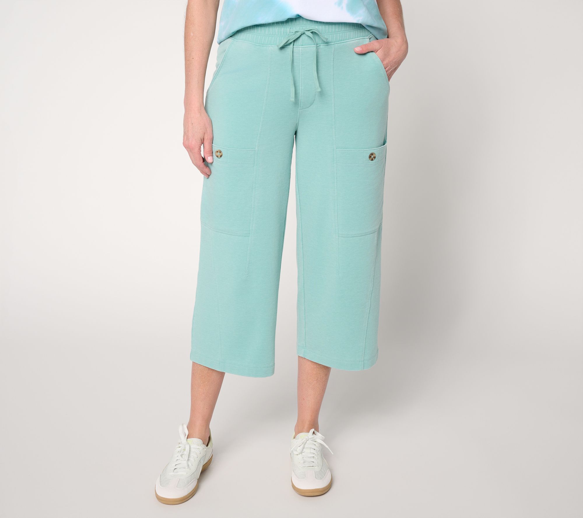 Anybody Tall Washed Canvas Cargo Capri Pant