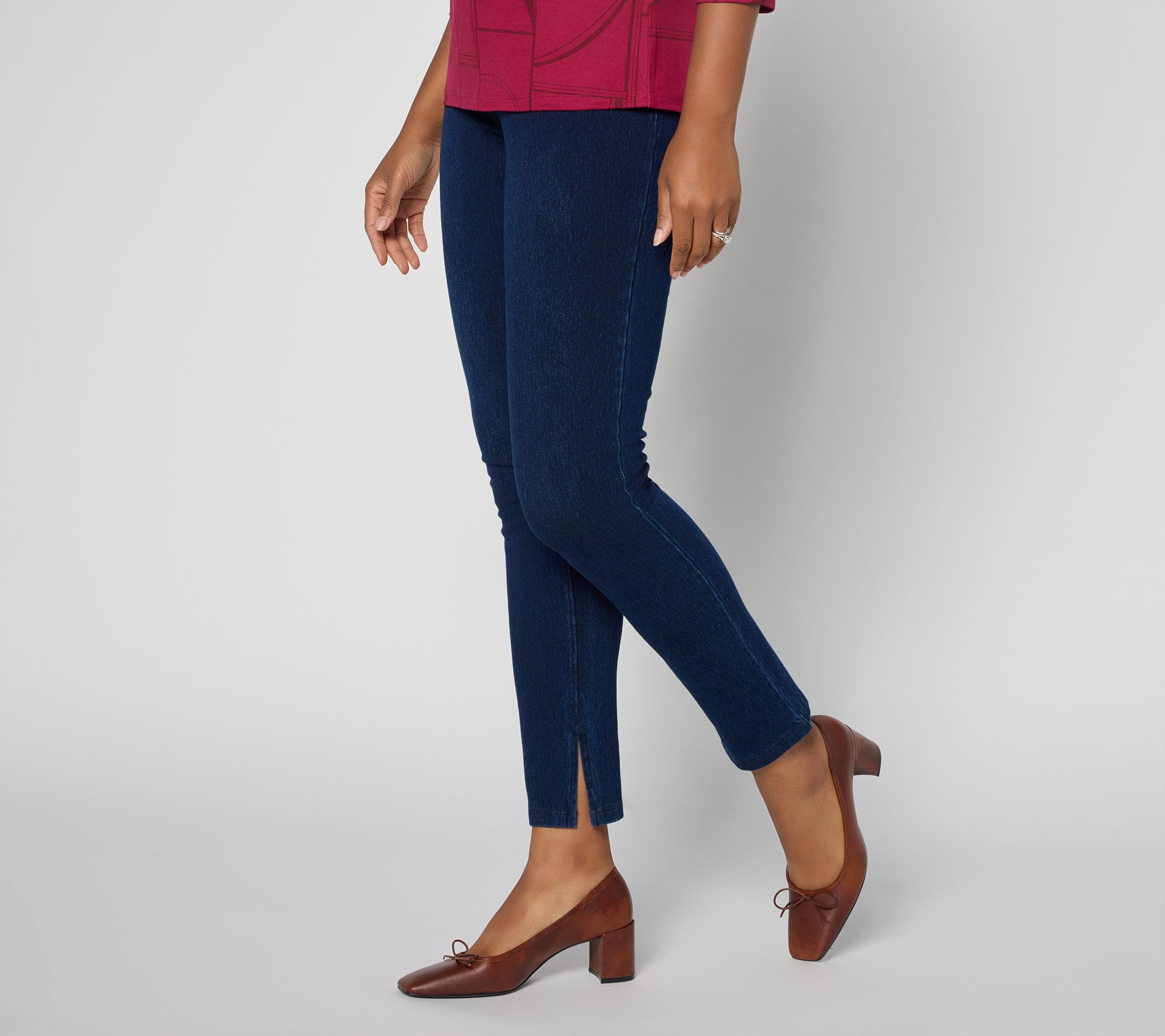 "As Is" Women with Control Petite Prime Stretch Denim Ankle Jeans