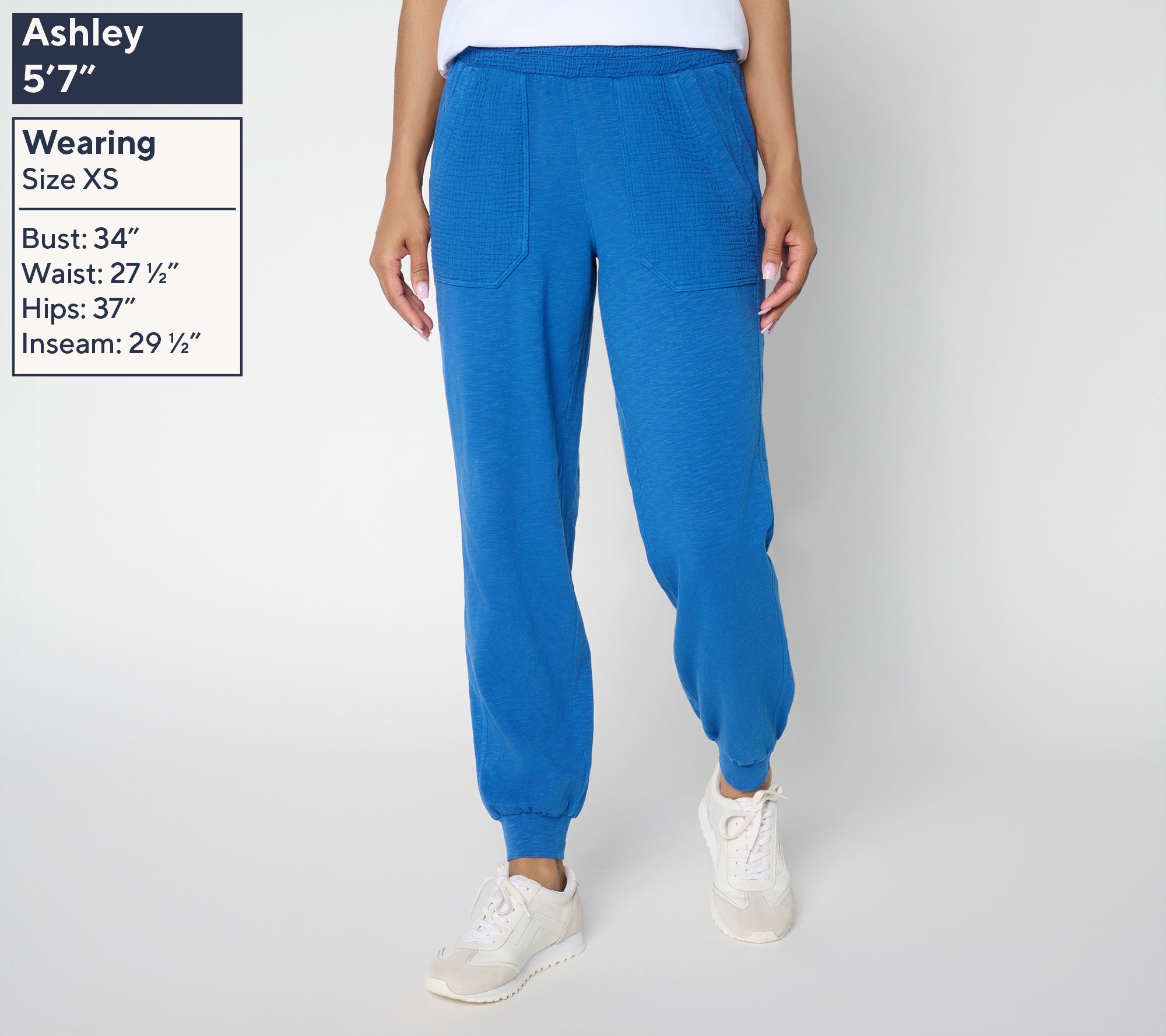 AnyBody Regular Washed Cotton Slub Jersey and Gauze Jogger - QVC.com