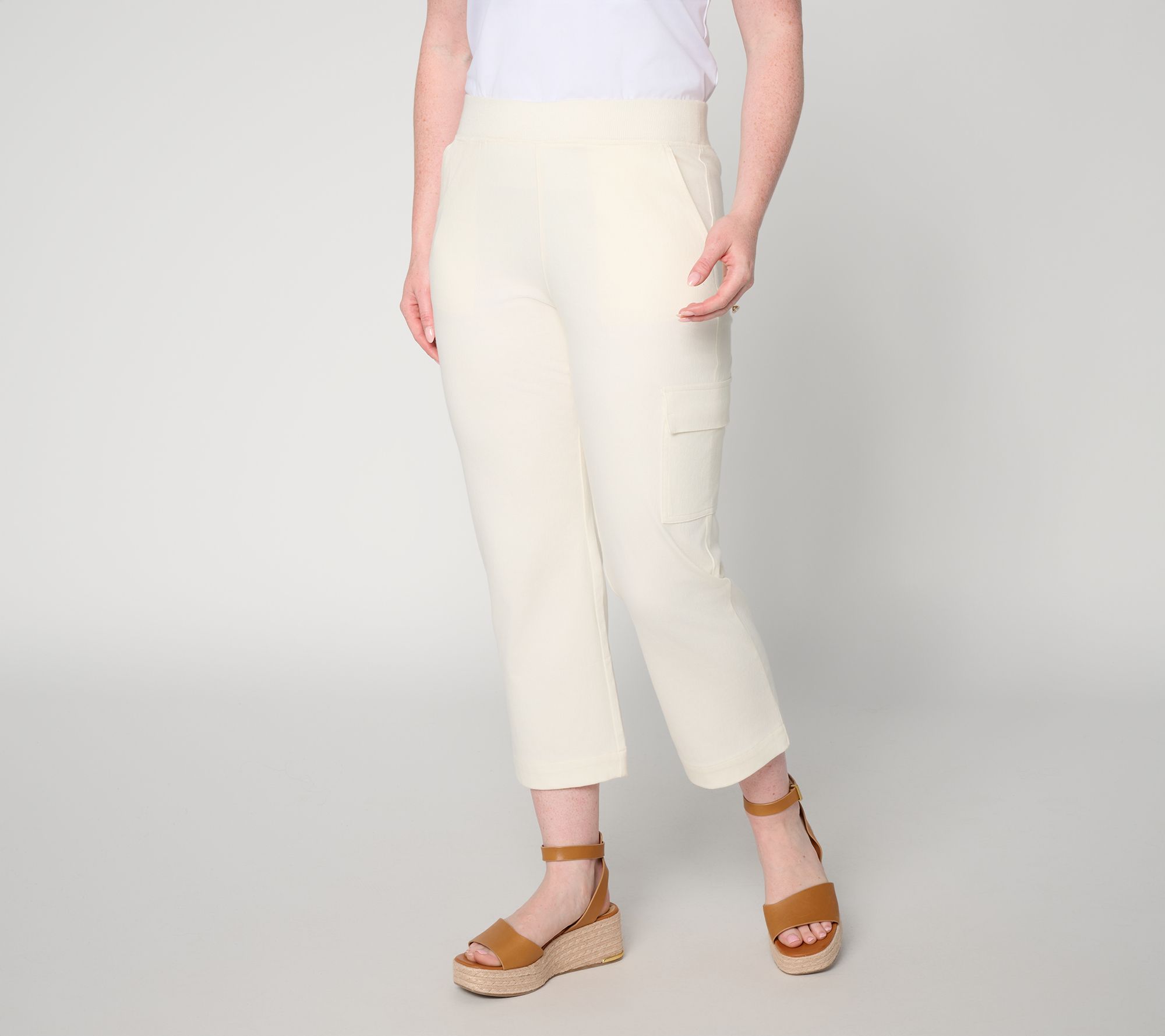 Denim & Co. Regular Comfy Knit Air Straight-Leg Crop Jeans