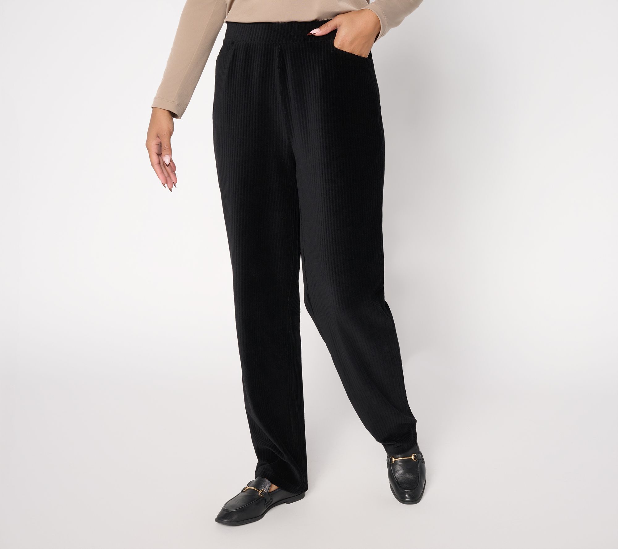 "As Is" Susan Graver Weekend Reg Corduroy Straight Leg Pants