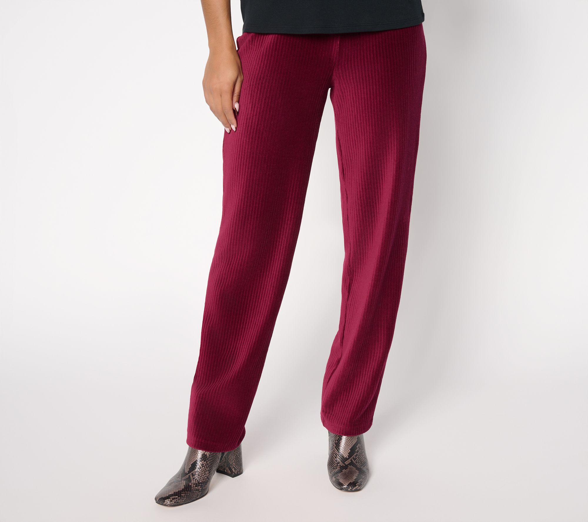 "As Is" Susan Graver Weekend Reg Corduroy Straight Leg Pants
