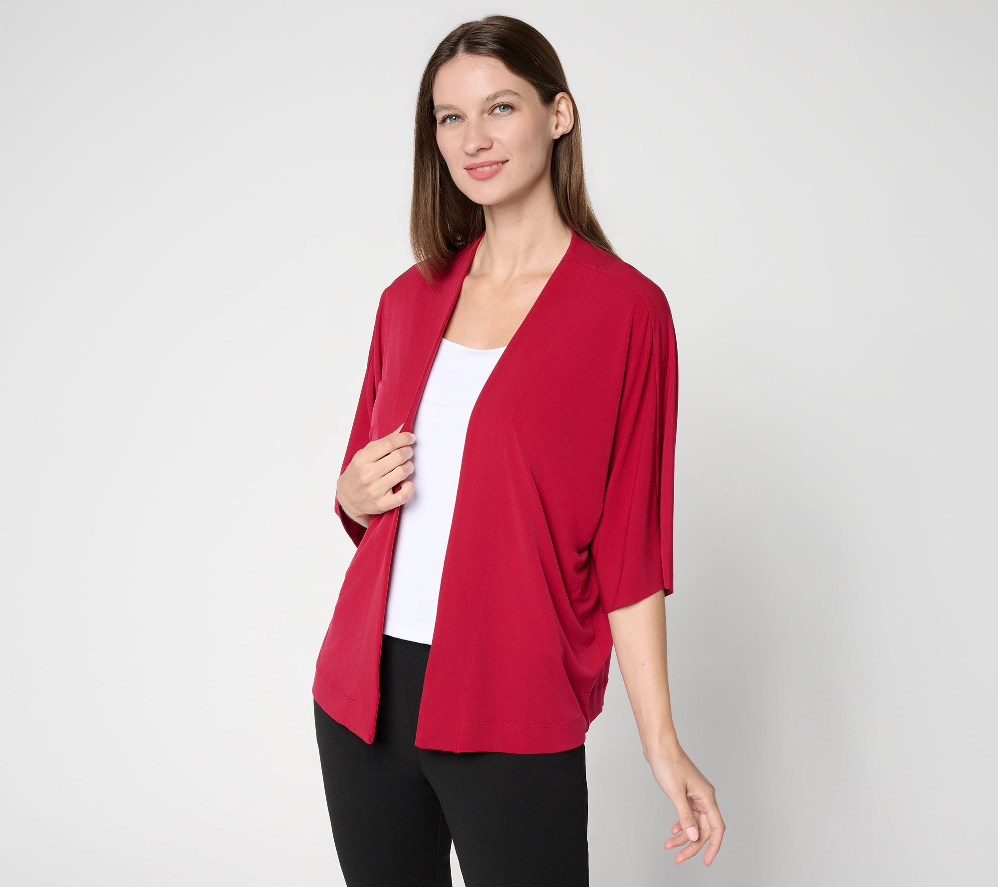 Susan Graver Essentials Liquid Knit Dolman Sleeve Cardigan
