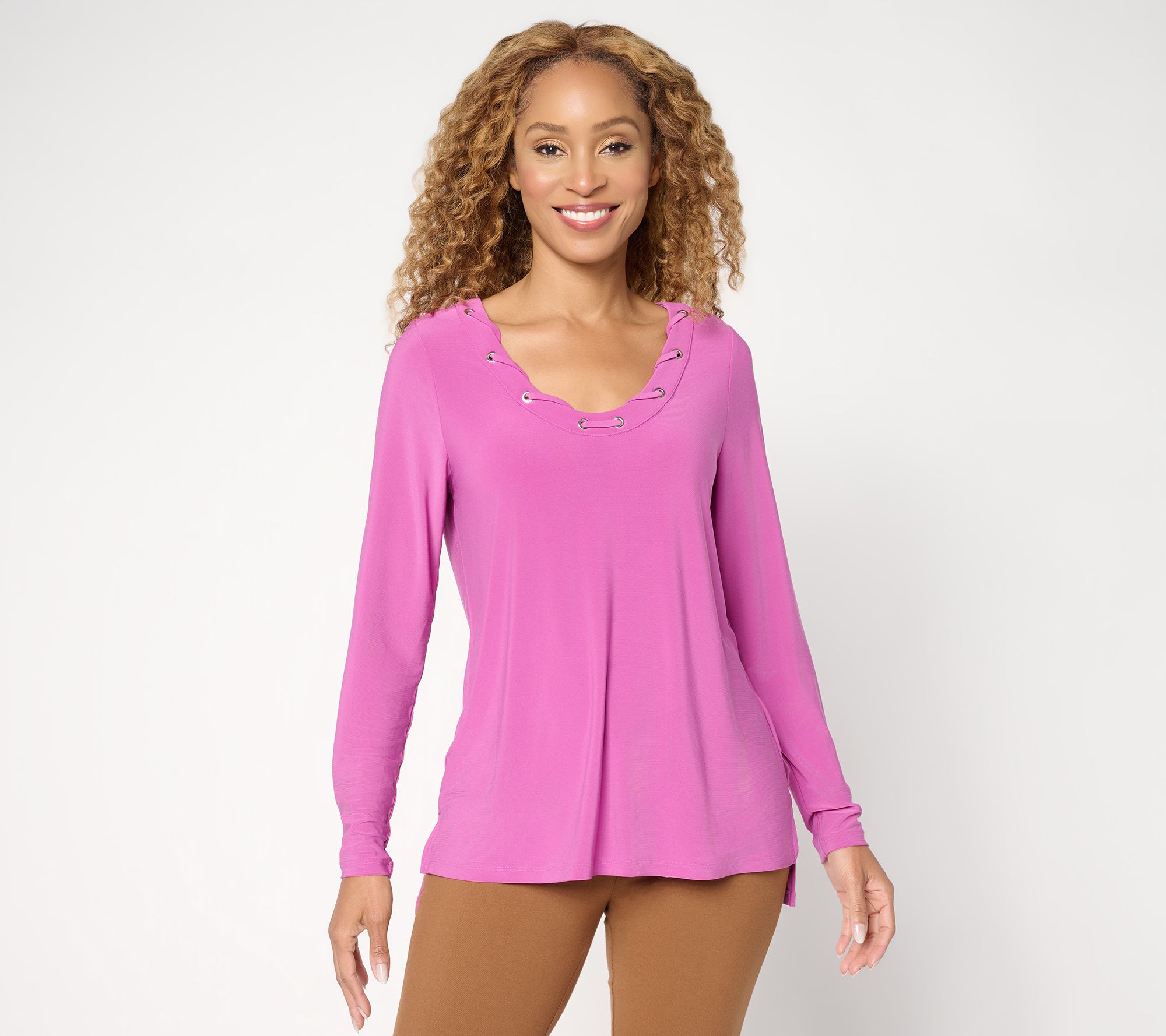 "As Is" Attitudes by Renee Grommet Scoop Neck Como Jersey Top